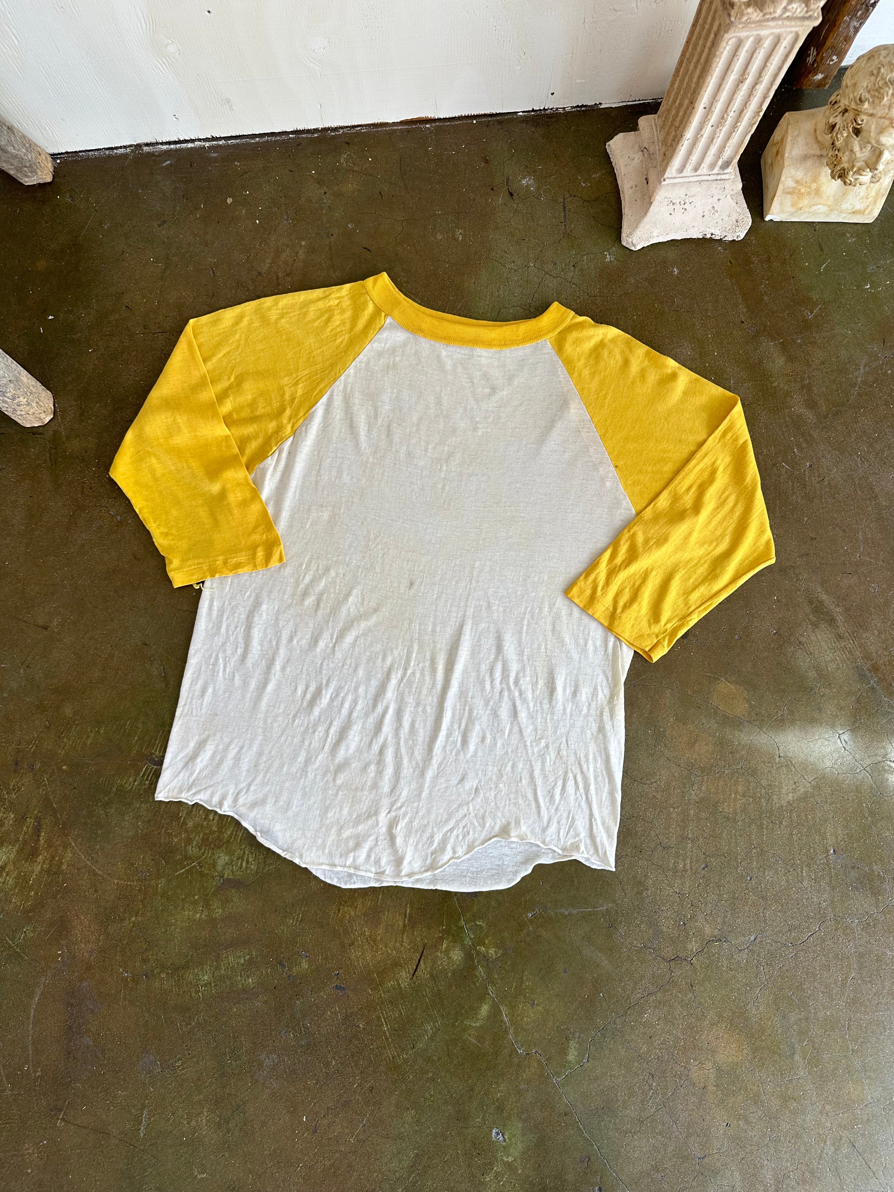 1980s Paper-Thin Yellow Baseball Tee (M)