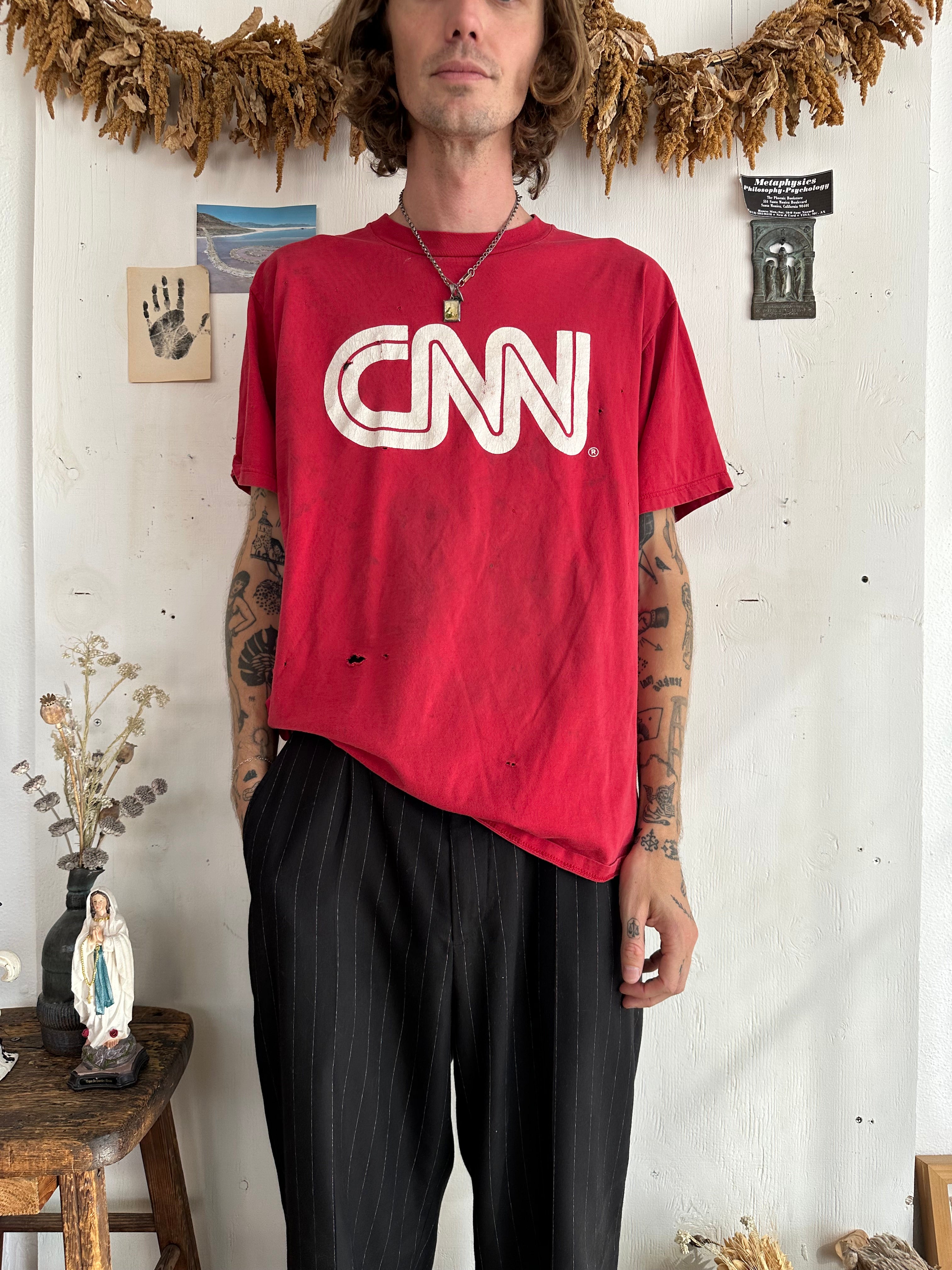 1990s Thrashed CNN T-Shirt (XL)