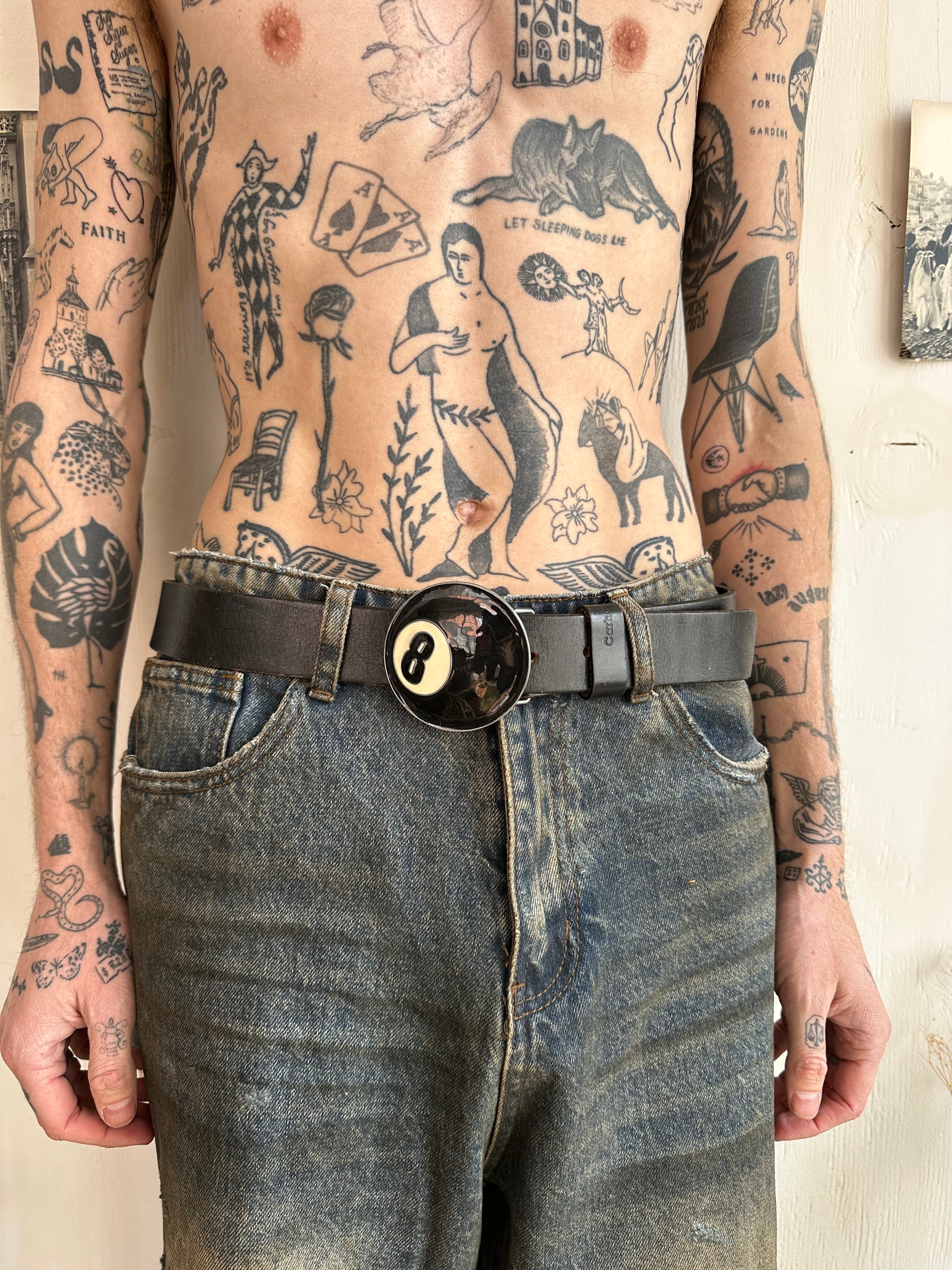 Vintage Carhartt Belt With 8 Ball Buckle (32"-34")