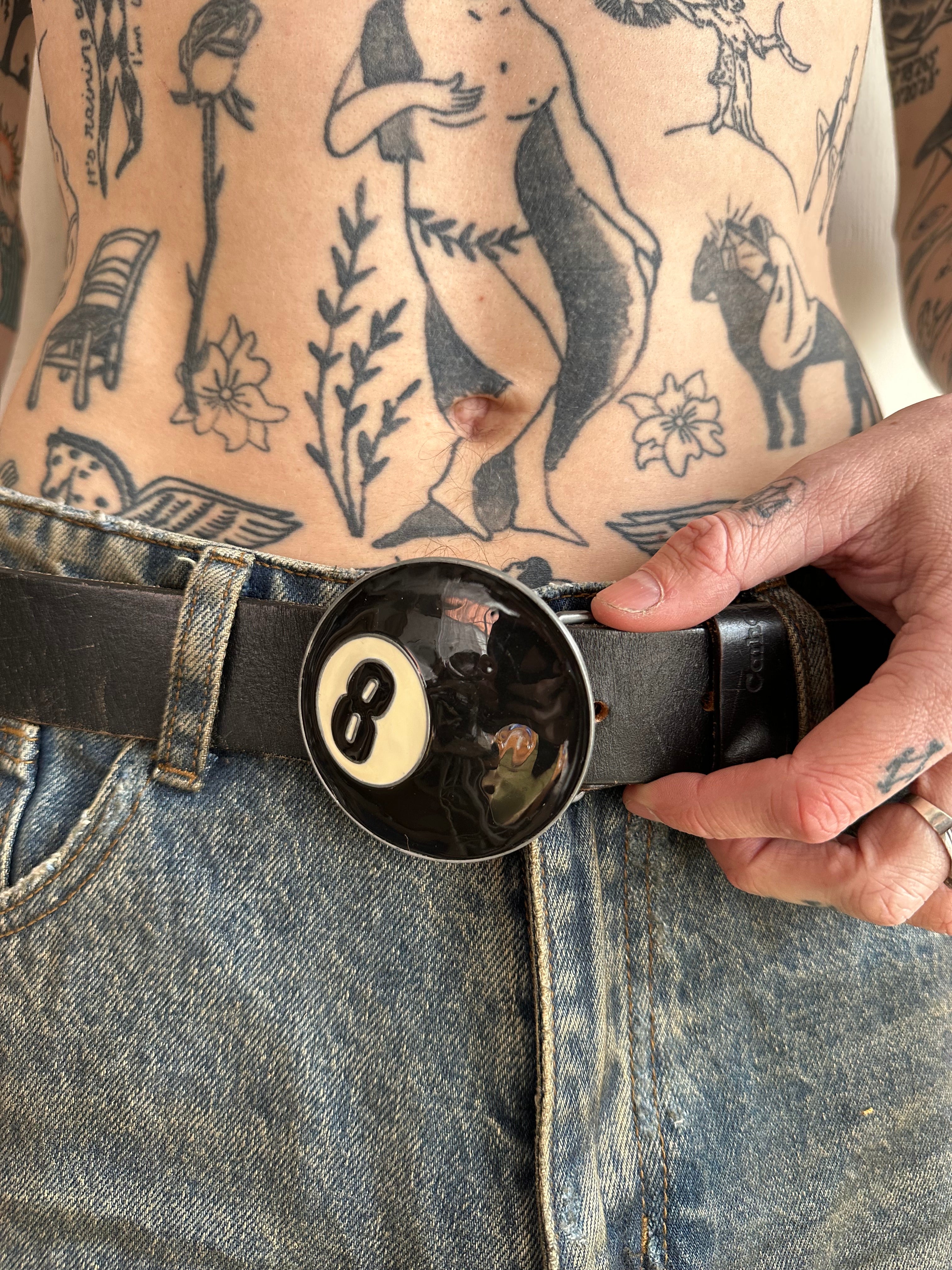 Vintage Carhartt Belt With 8 Ball Buckle (32"-34")