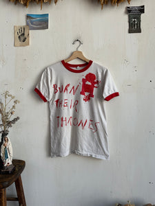 1970s Thrashed Burn Their Thrones Protest T-Shirt (S/M)