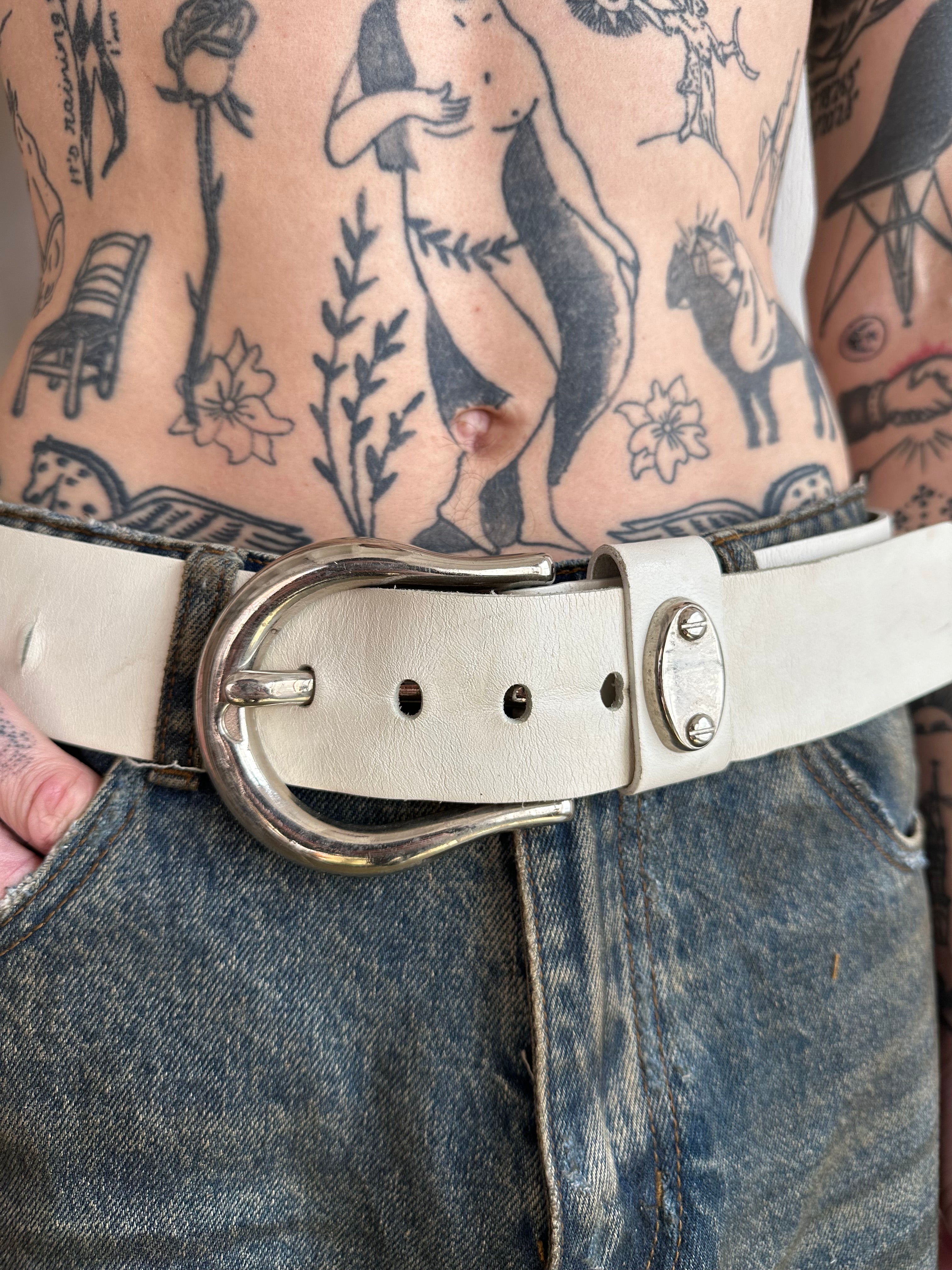 Chucky Heavy White Belt (31" - 34")