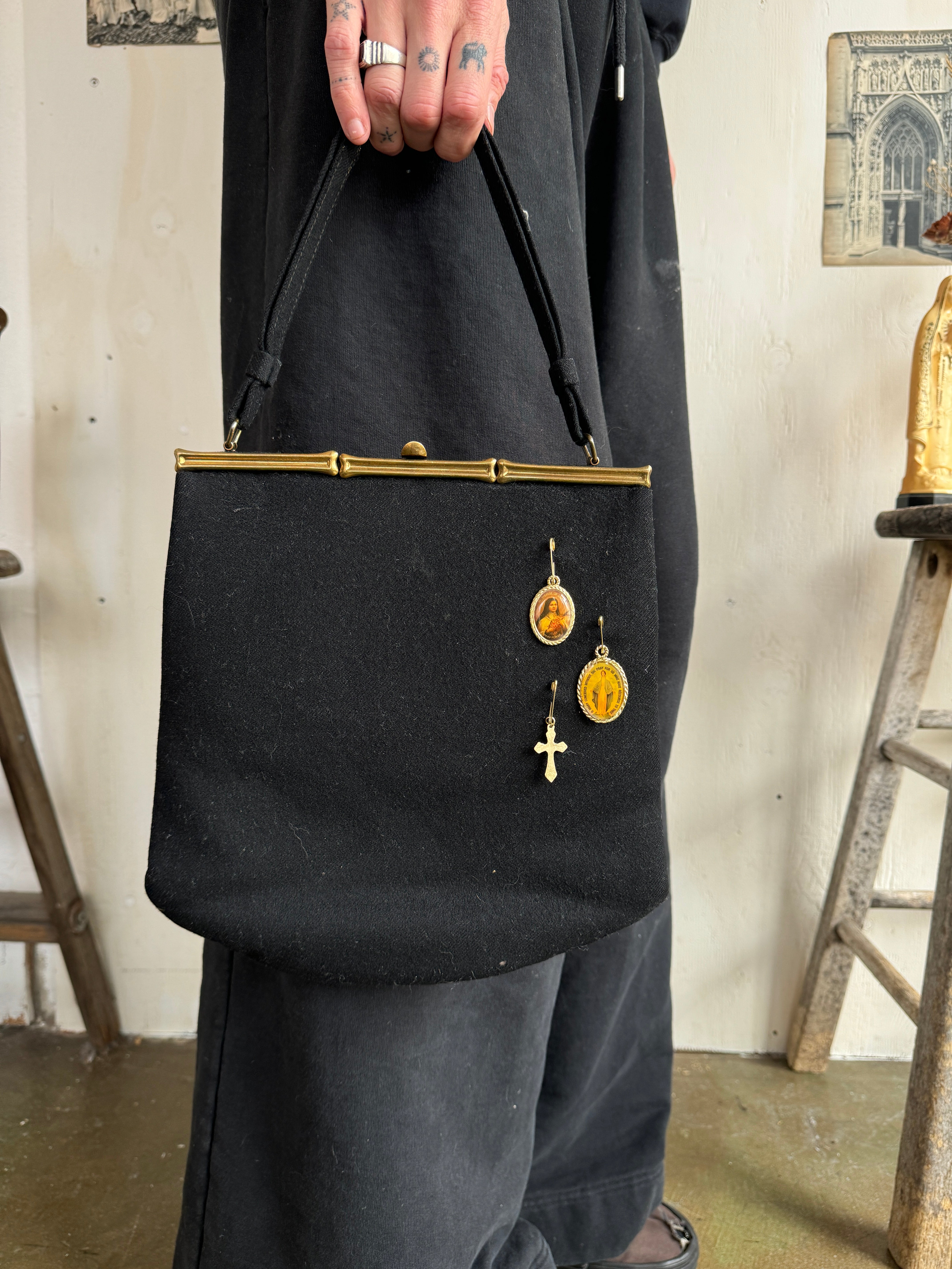 1940s Wool/Cashmere Silk Lined Lewis Handbag