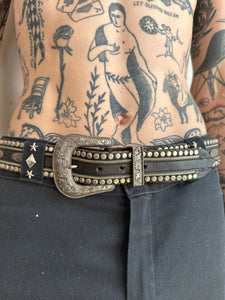 Vintage Heavy Studded Western Belt (30" - 34")