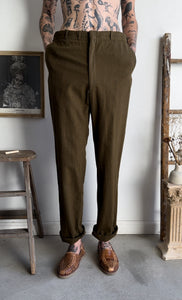 1970s Olive Green Trousers (34 x 32)