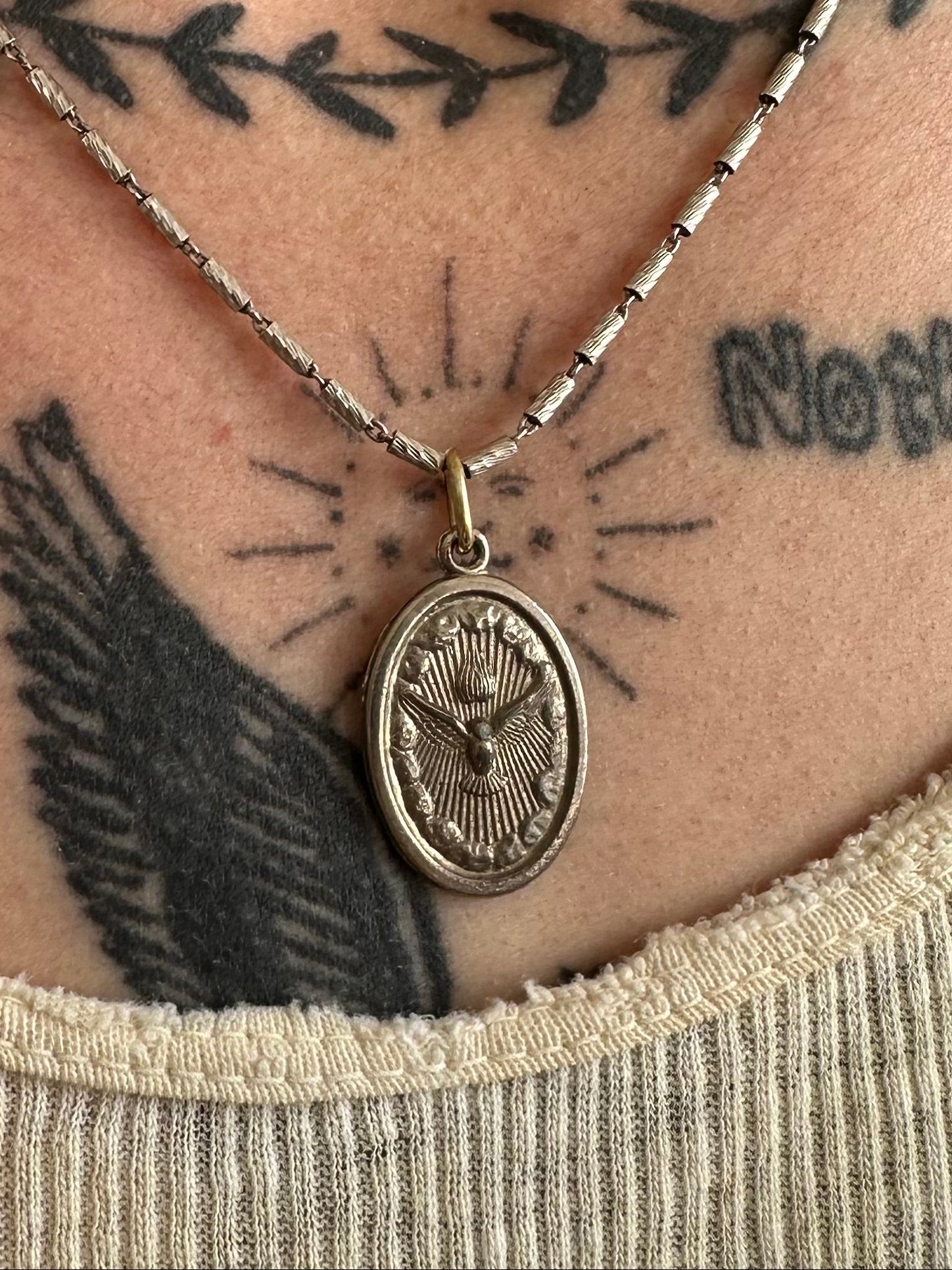 Vintage Sacred Dove with Sterling Chain
