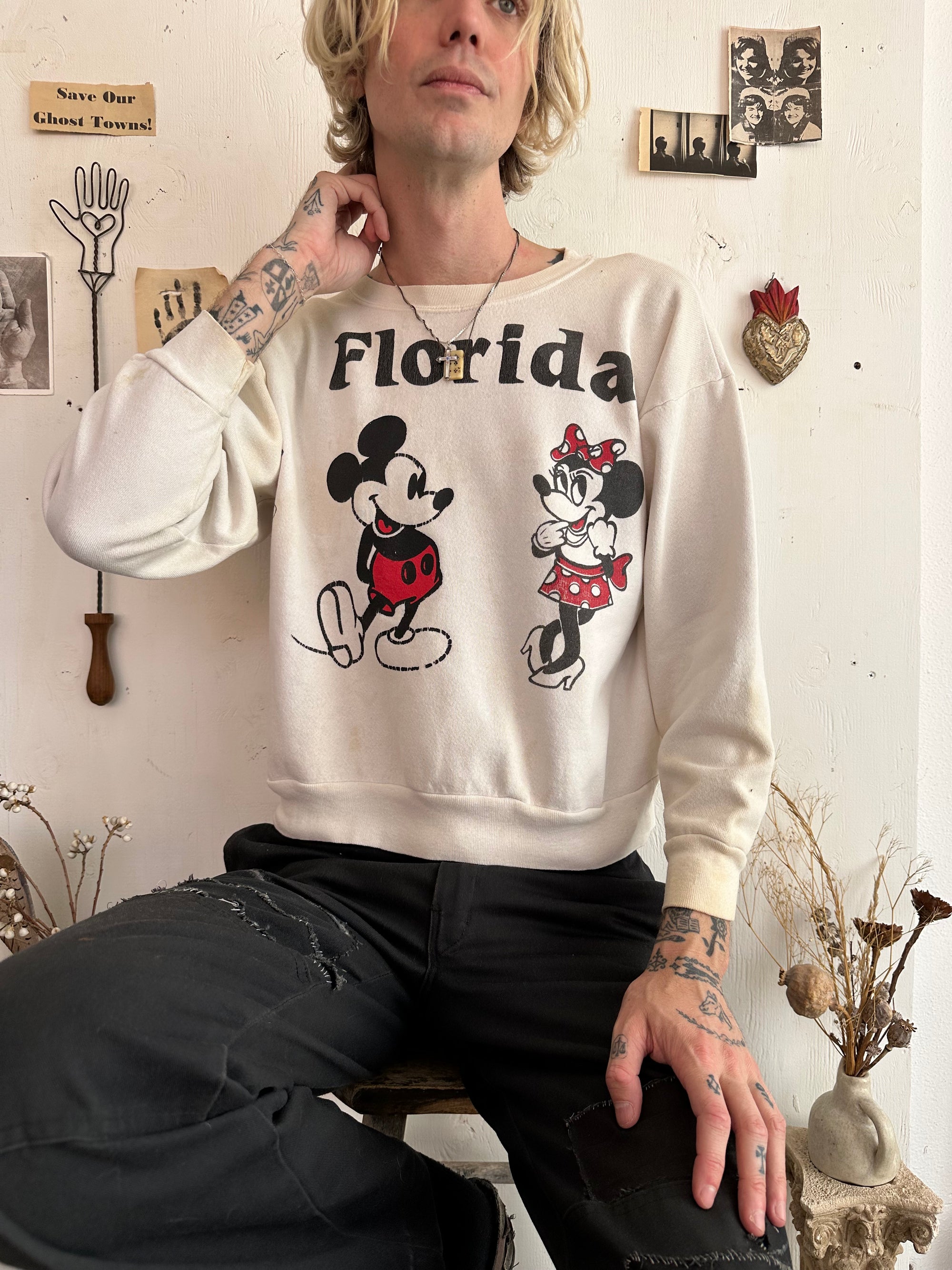 1970s Florida Mickey and Minnie Sweatshirt