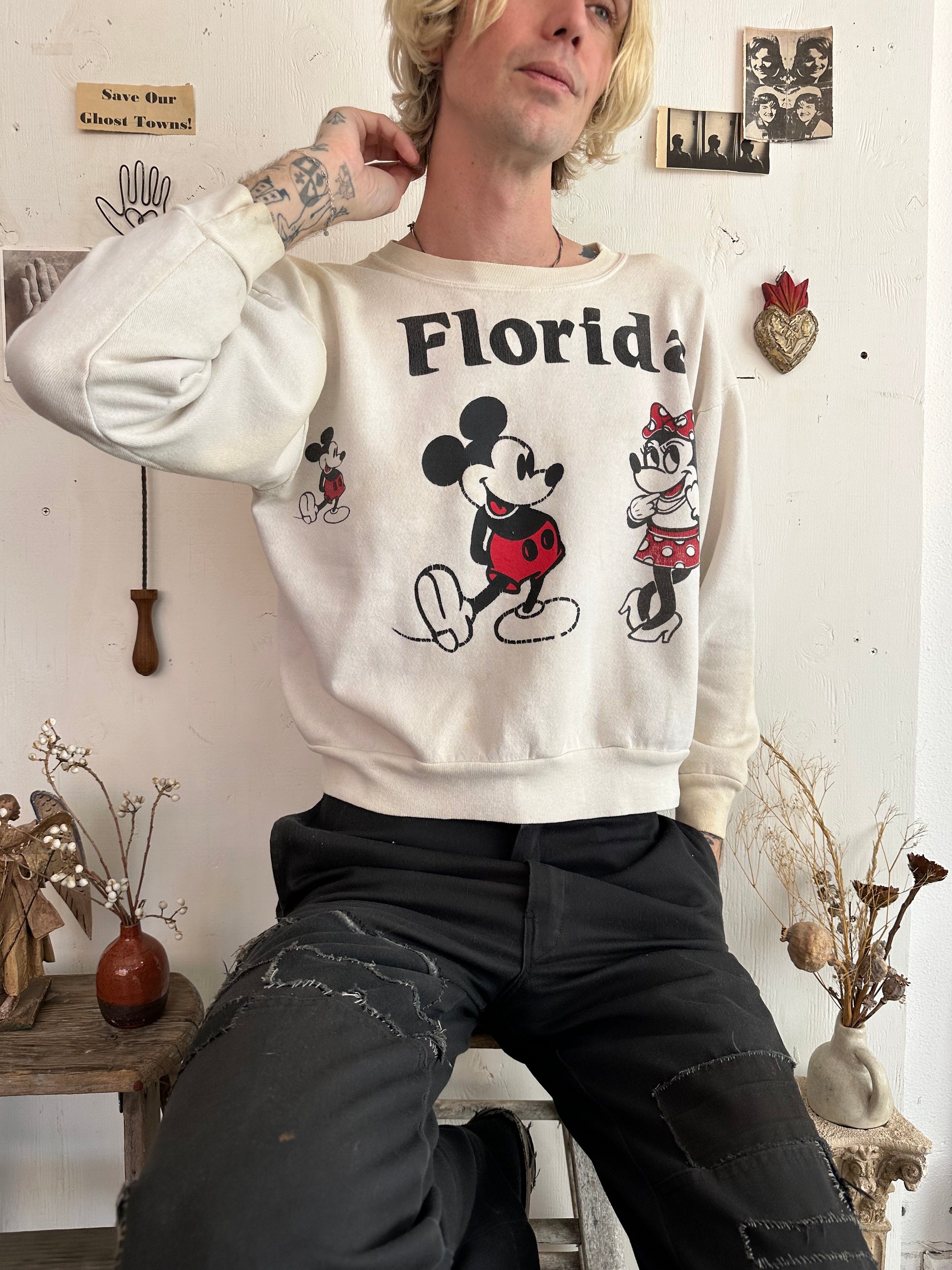 1970s Florida Mickey and Minnie Sweatshirt