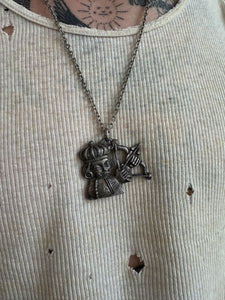 Vintage Pewter Archer Necklace