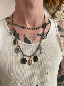 Vintage Handmade Religious Pendant Charm Necklace