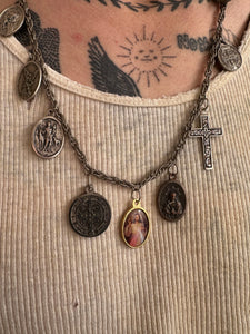 Vintage Handmade Religious Pendant Charm Necklace