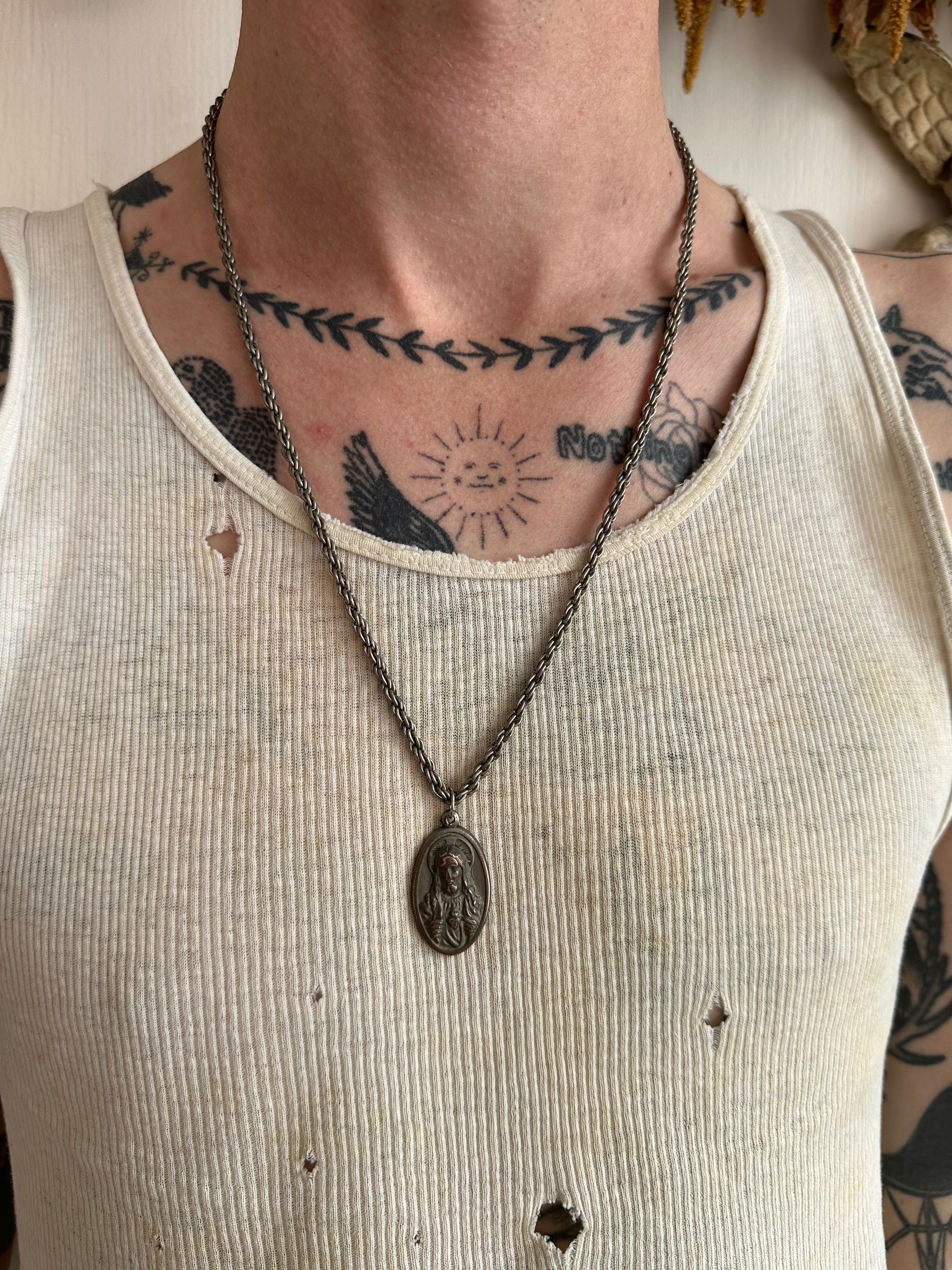 Vintage Jesus Pendant Necklace