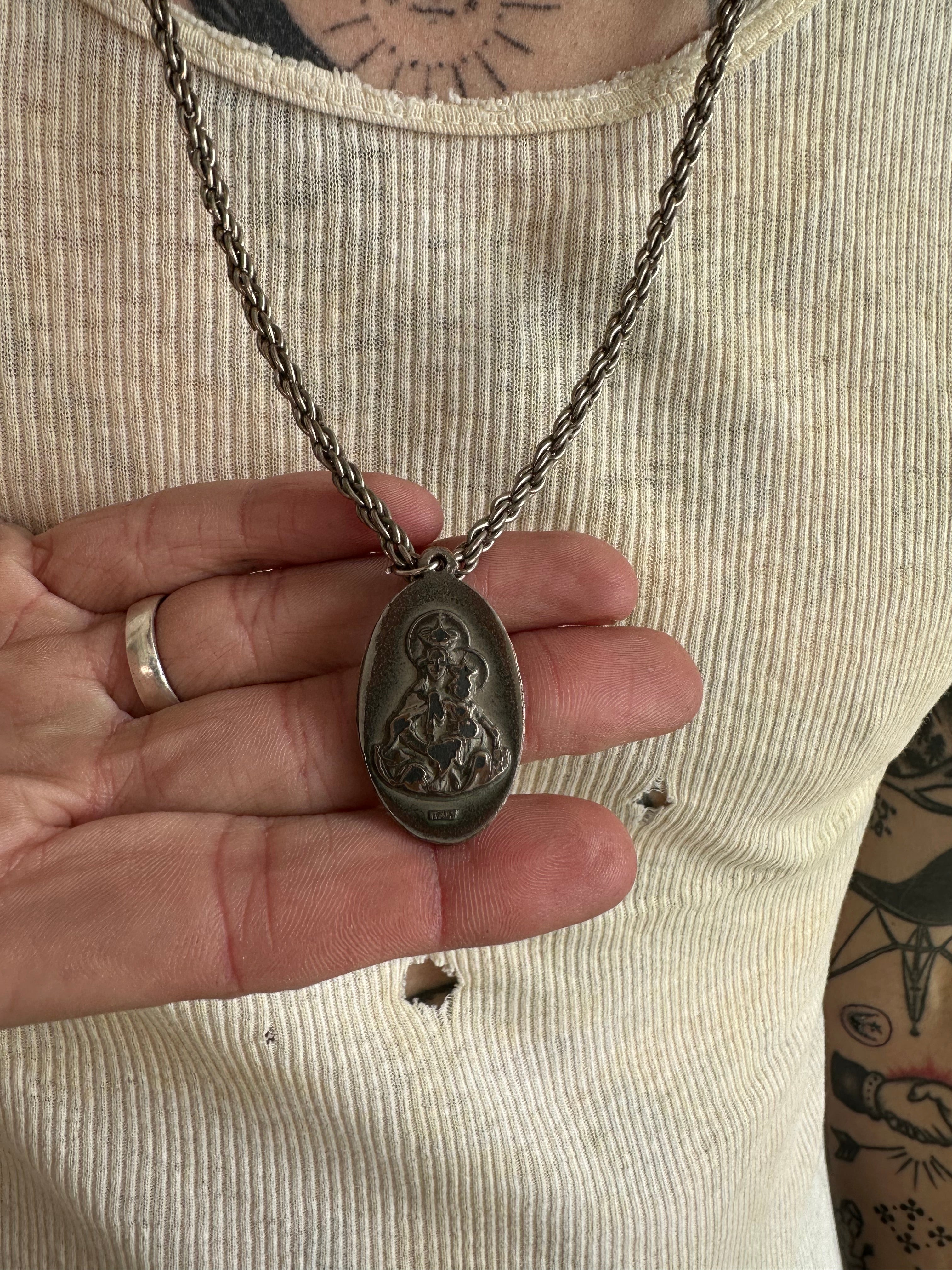 Vintage Jesus Pendant Necklace
