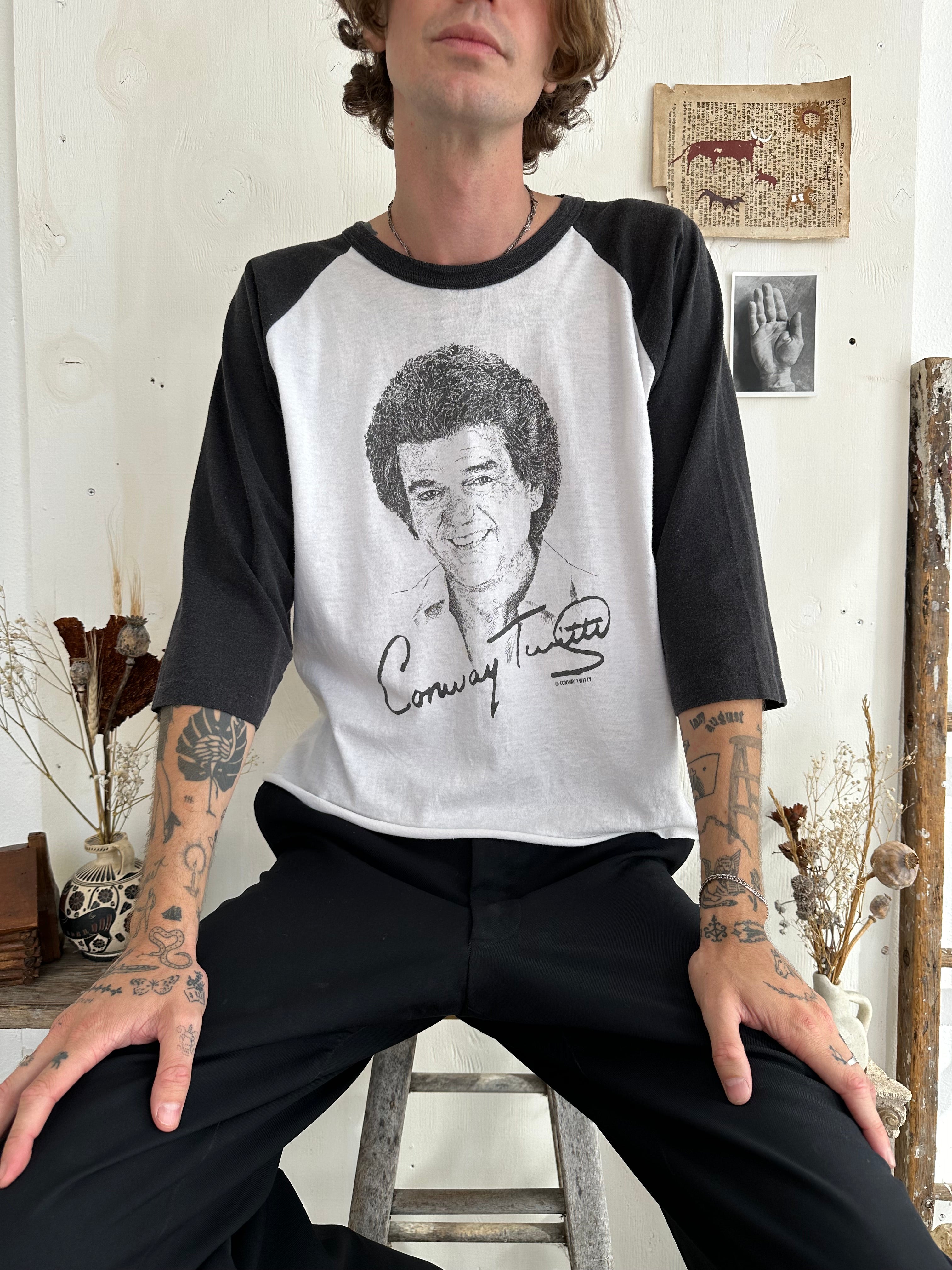 1980s Chopped Conway Twitty Baseball Tee (Boxy M)