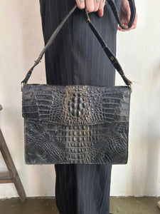 Thrashed Real Crocodile Skin Bag