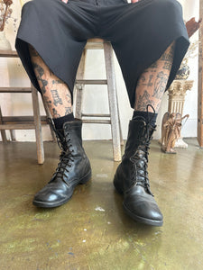 Vintage Combat Boots w/ Tiger-like Patina (9 1/2)