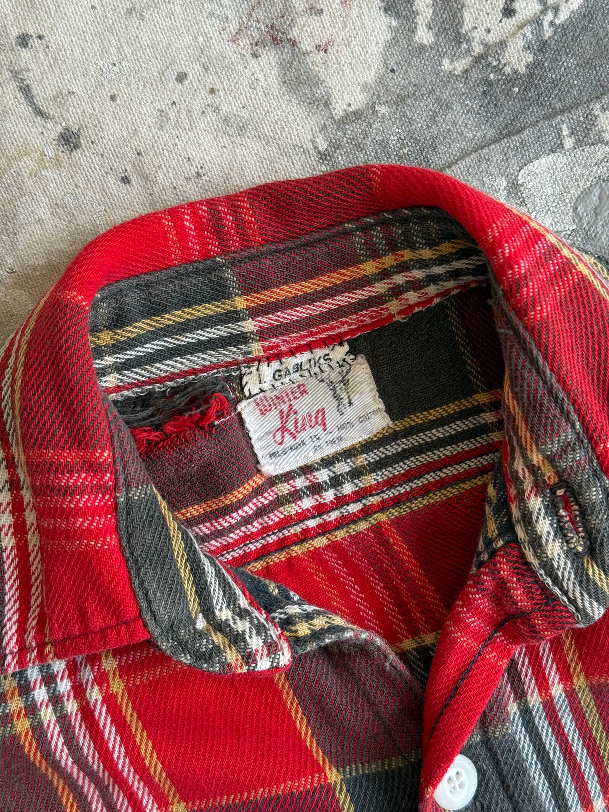 1950s Thrashed Winter King Cotton Flannel