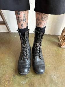 Vintage Combat Boots w/ Tiger-like Patina (9 1/2)