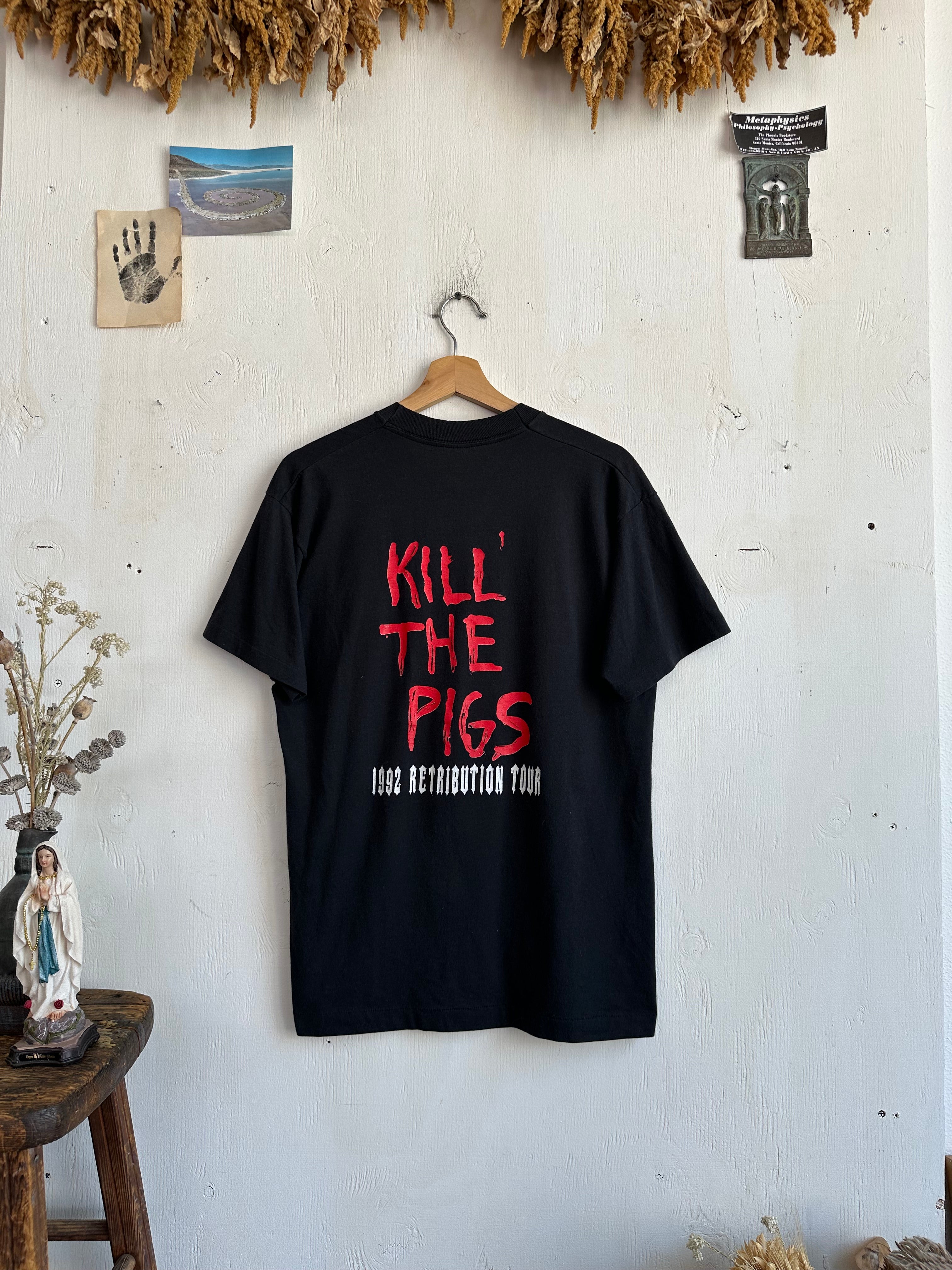 1992 Malevolent Creation Manson "Kill The Pigs" T-Shirt (M/L)
