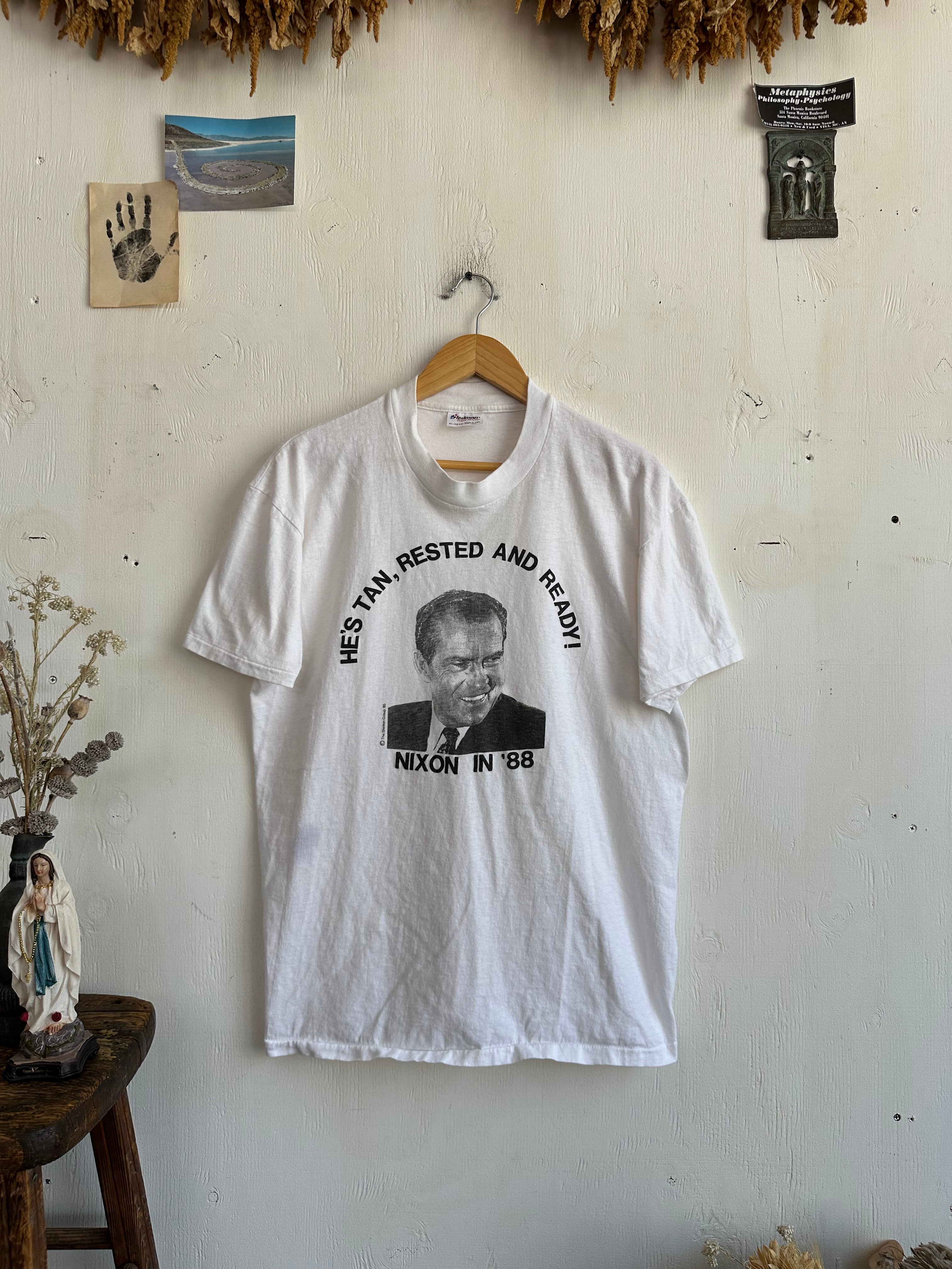 1988 Nixon Tan, Rested and Ready T-Shirt (L/XL)