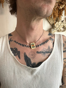 Vintage Queen of Clubs w/ Sterling Chain