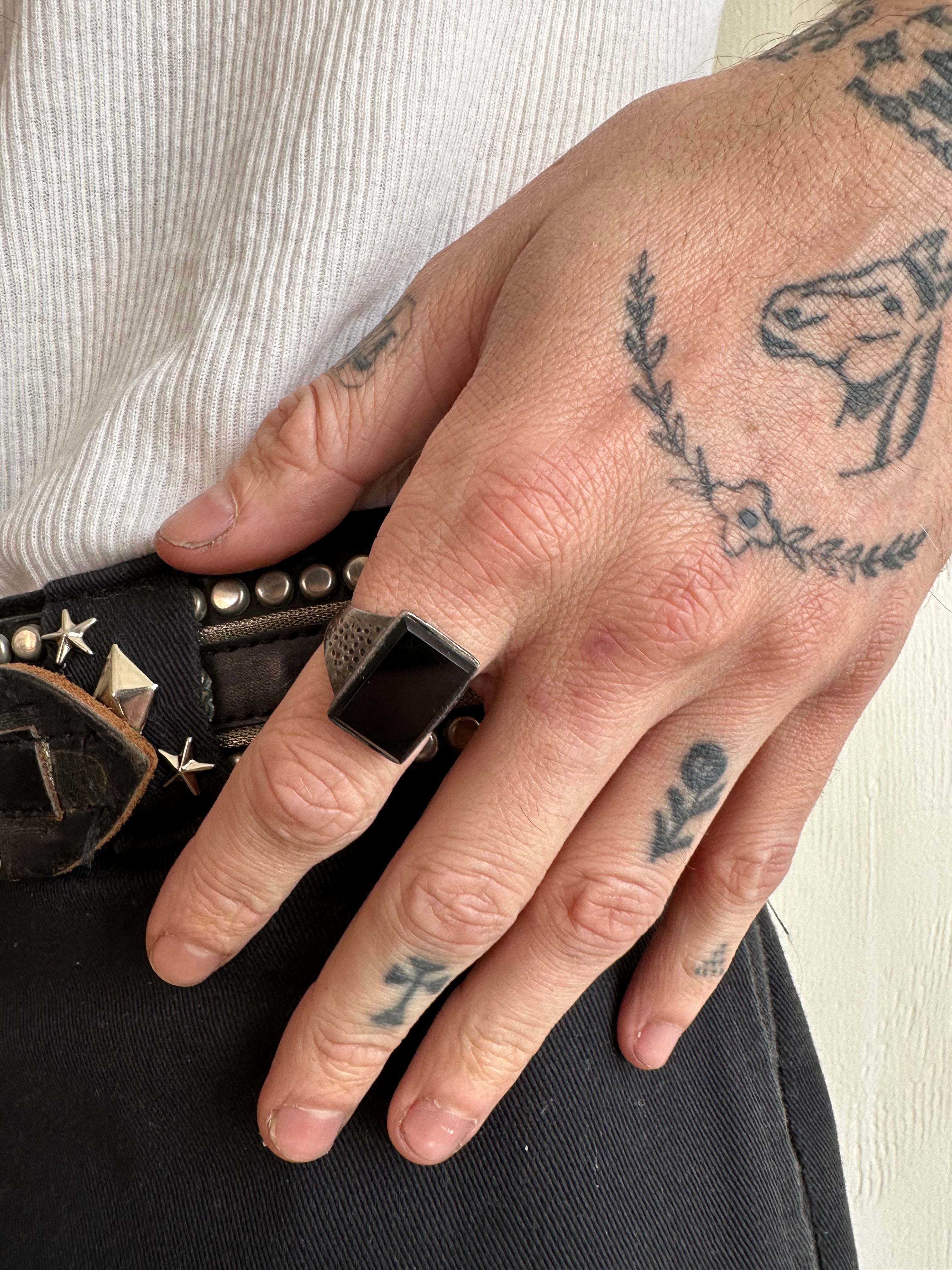Vintage Handmade Onyx Ring (9)
