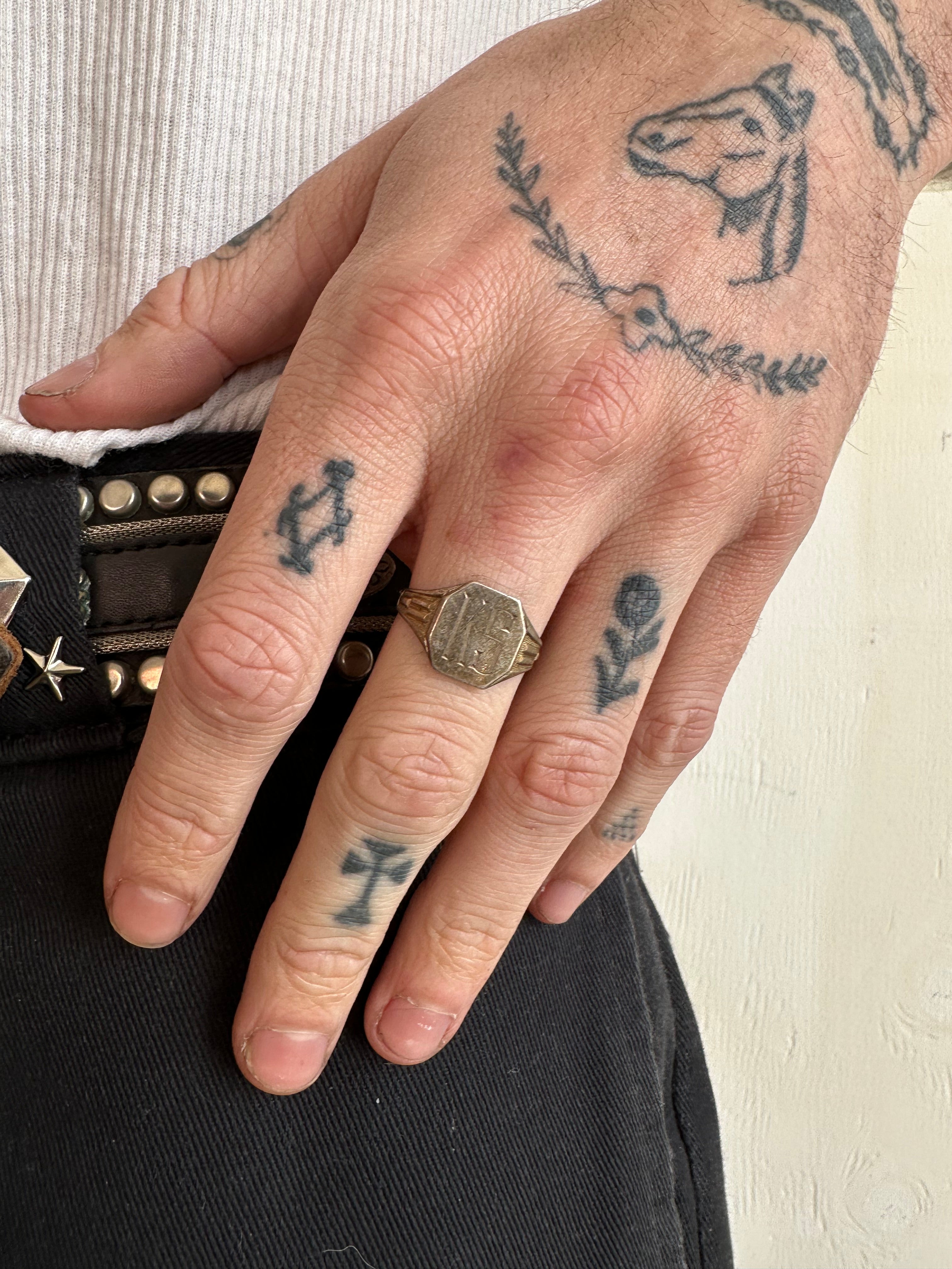 Vintage Sterling Art Deco Initials Ring “K.S.” (7.5)