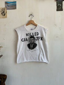 2000s Handrawn CIA Killed JFK Muscle Tank (Boxy S)