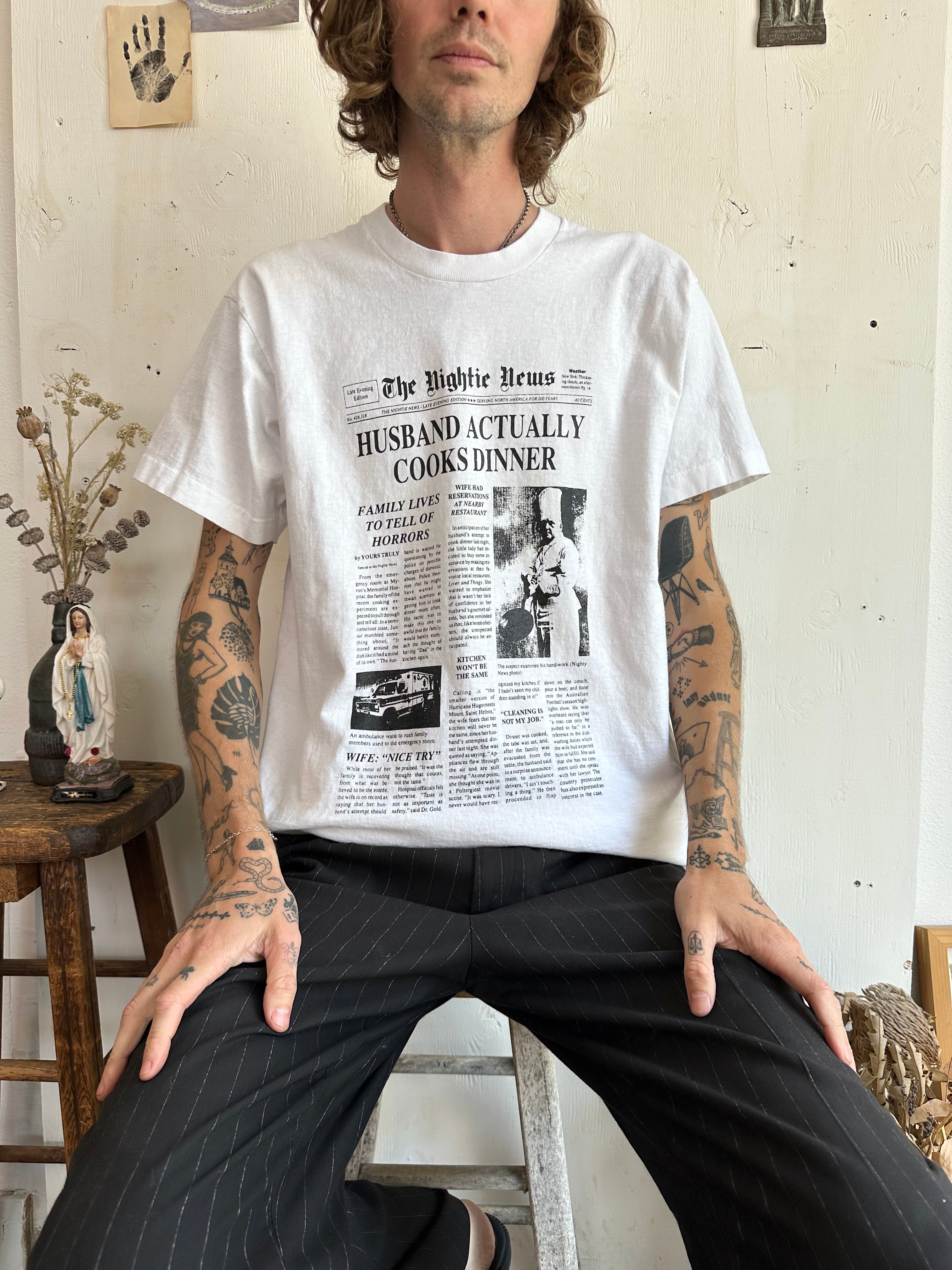 1990s Husband Newspaper Tee (XL)
