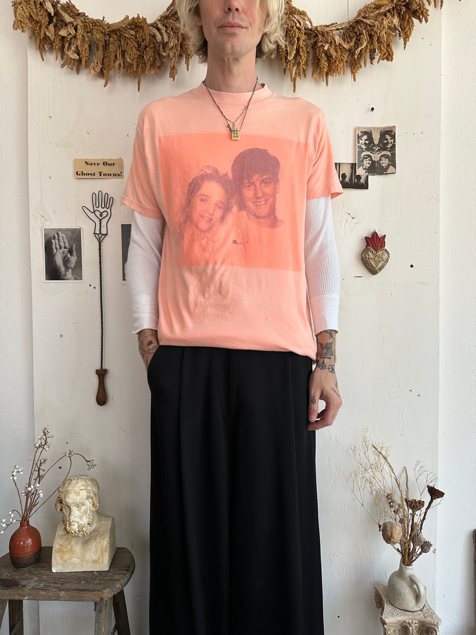 1980s Faded Couple Portrait T-Shirt