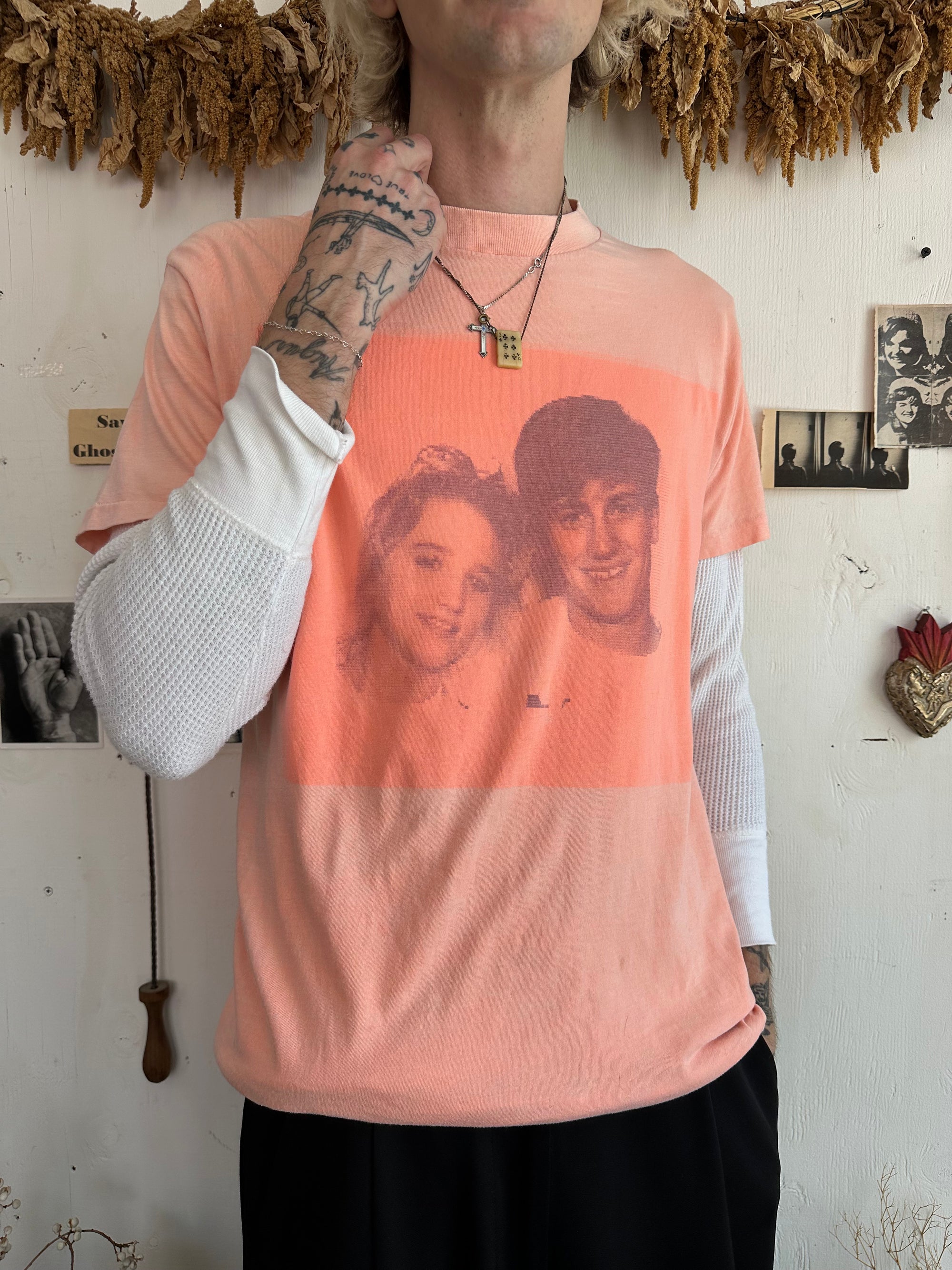 1980s Faded Couple Portrait T-Shirt