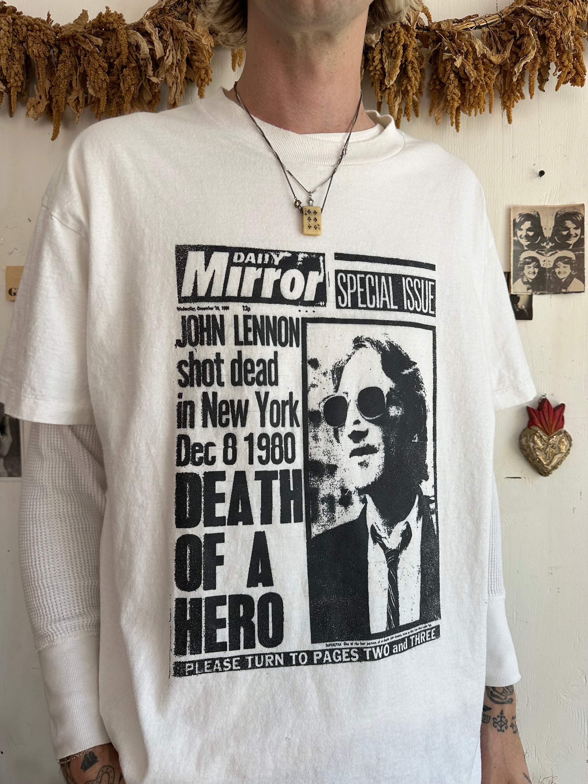 1990s John Lennon’s Death Tabloid Tee