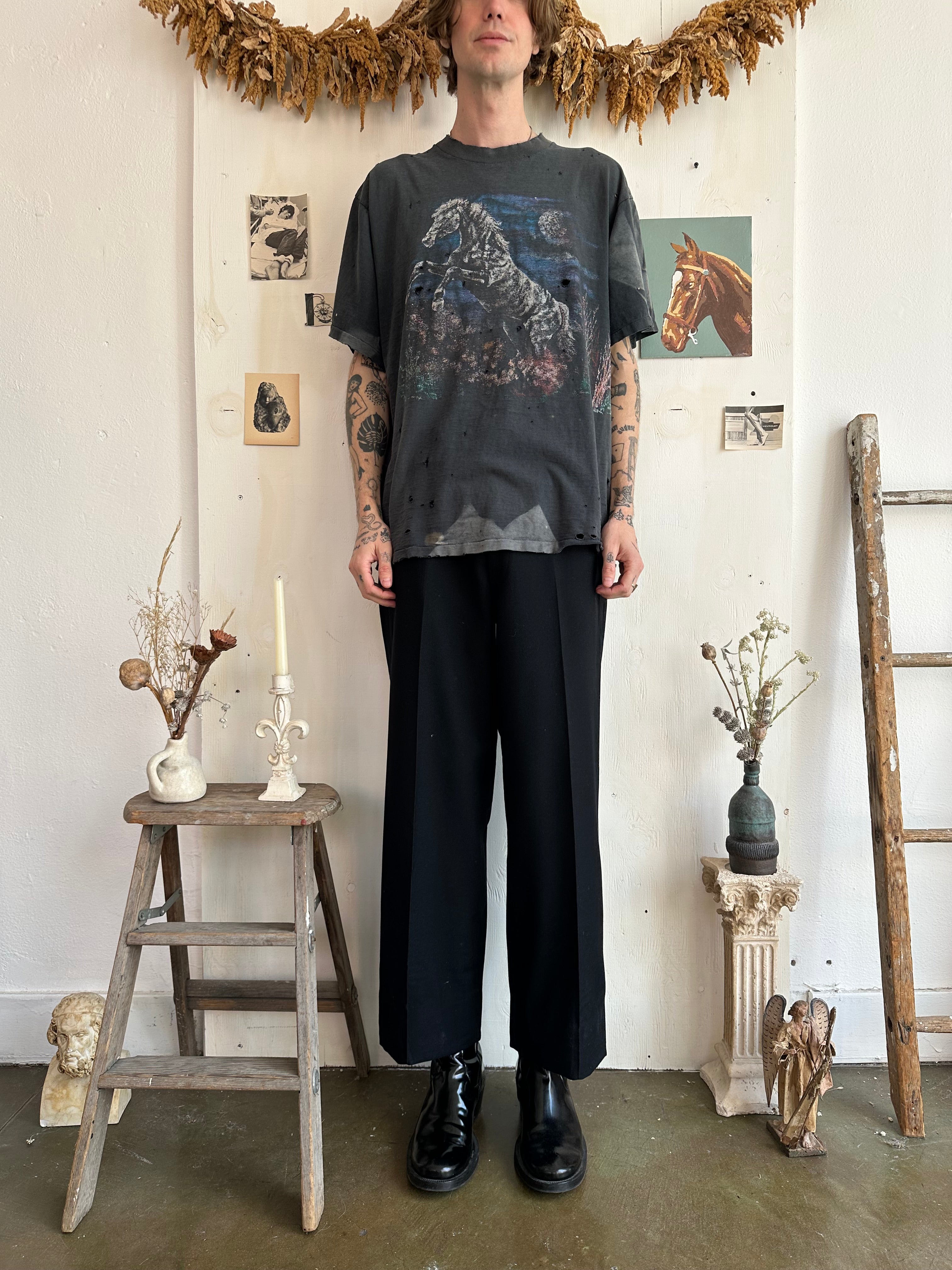 1990s Thrashed and Sunfaded Horse Tee (Boxy XL)