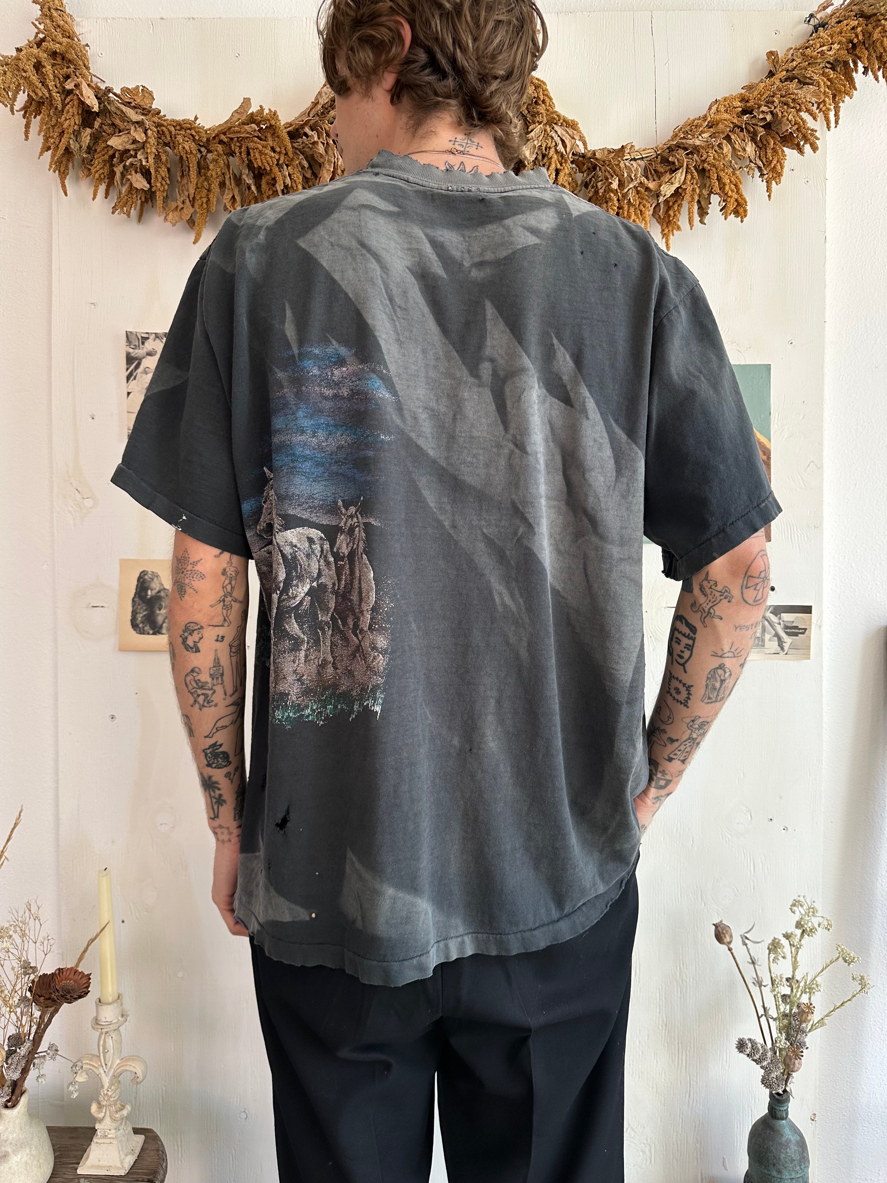 1990s Thrashed and Sunfaded Horse Tee (Boxy XL)