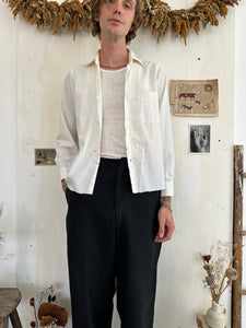 1950s Thrashed White Button-Up (Boxy M)