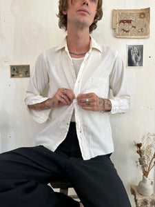 1950s Thrashed White Button-Up (Boxy M)