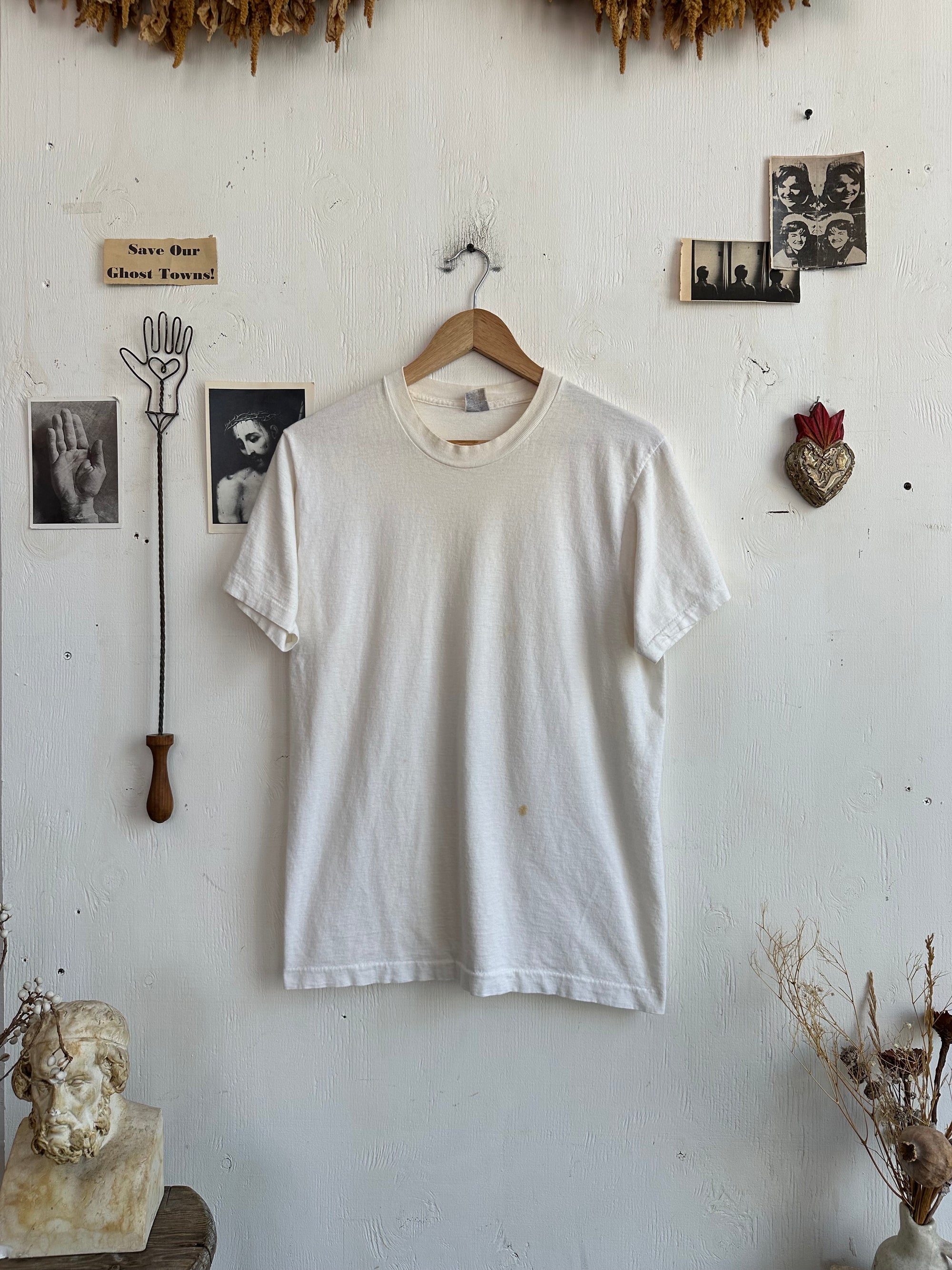 1980s Well Worn BVD White Blank