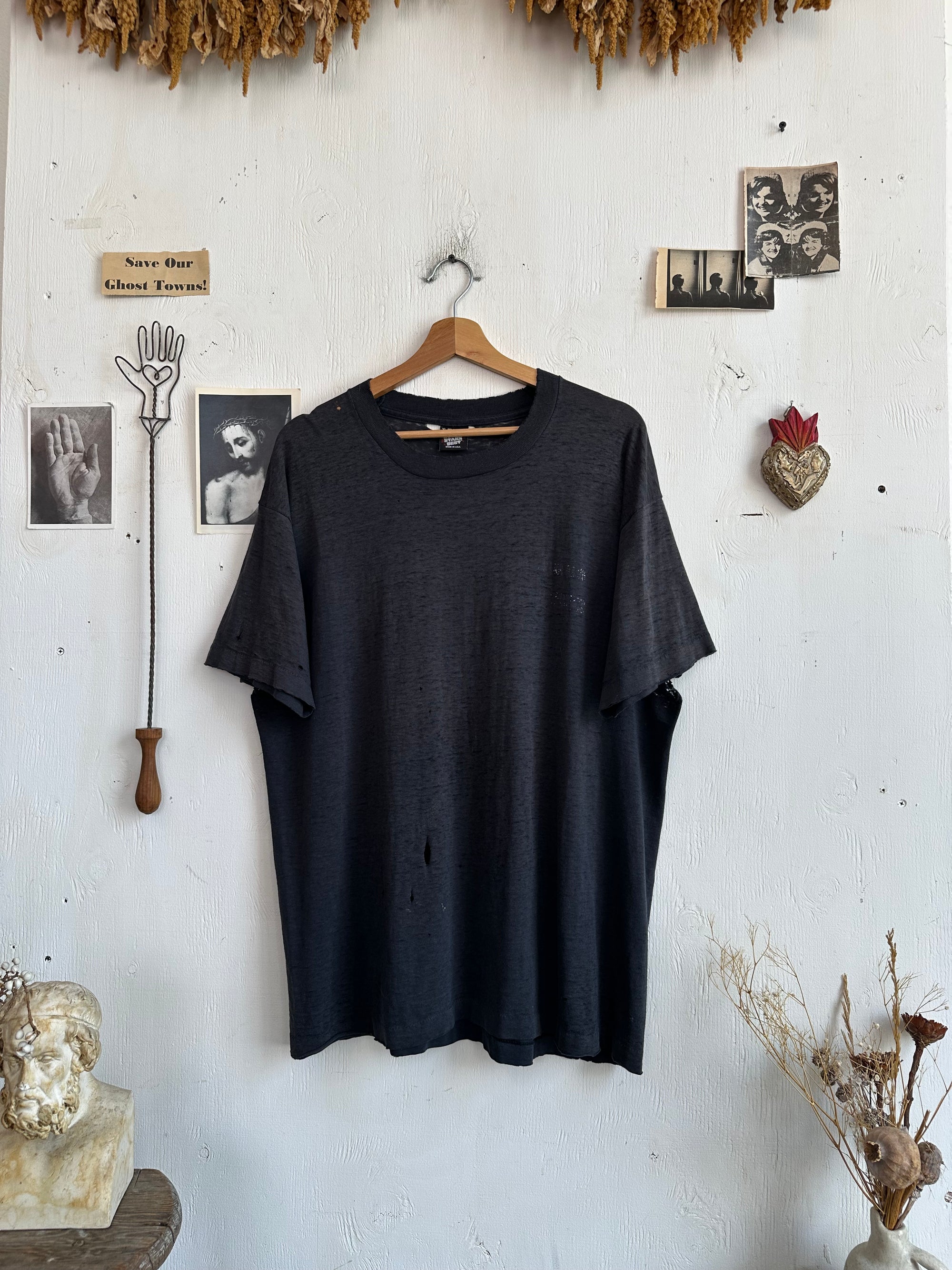 1980s Paper Thin Faded Perfect Black T-Shirt