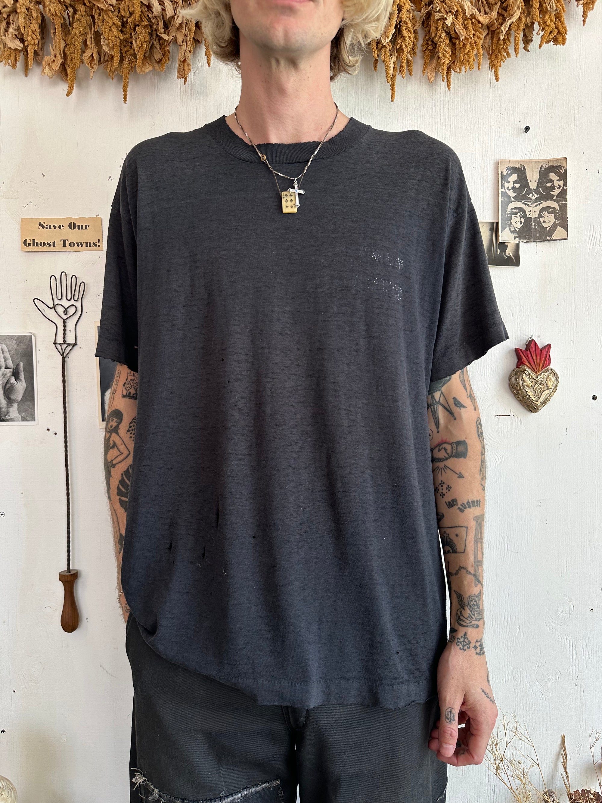 1980s Paper Thin Faded Perfect Black T-Shirt