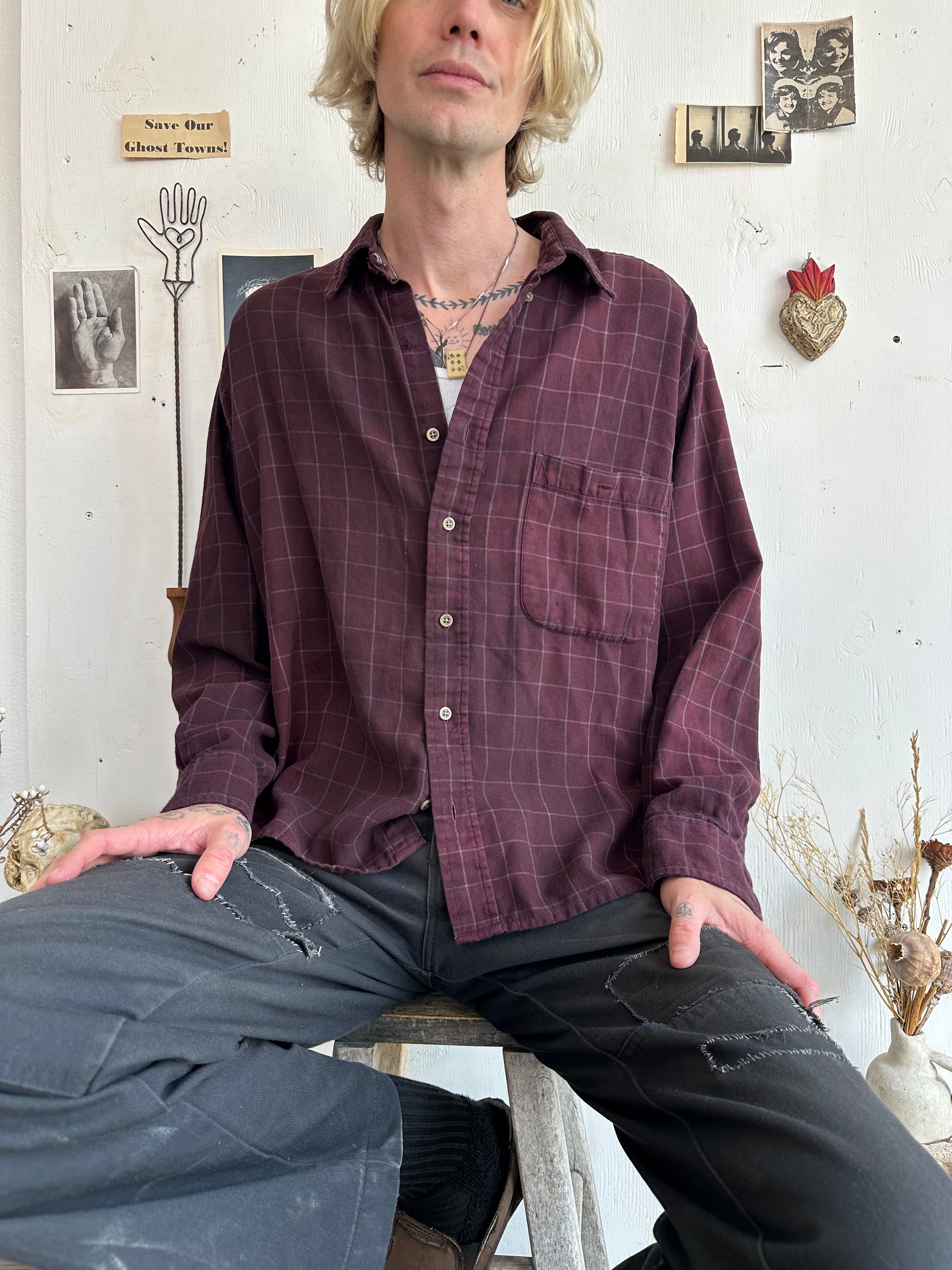 1990s Windowcheck Button Up