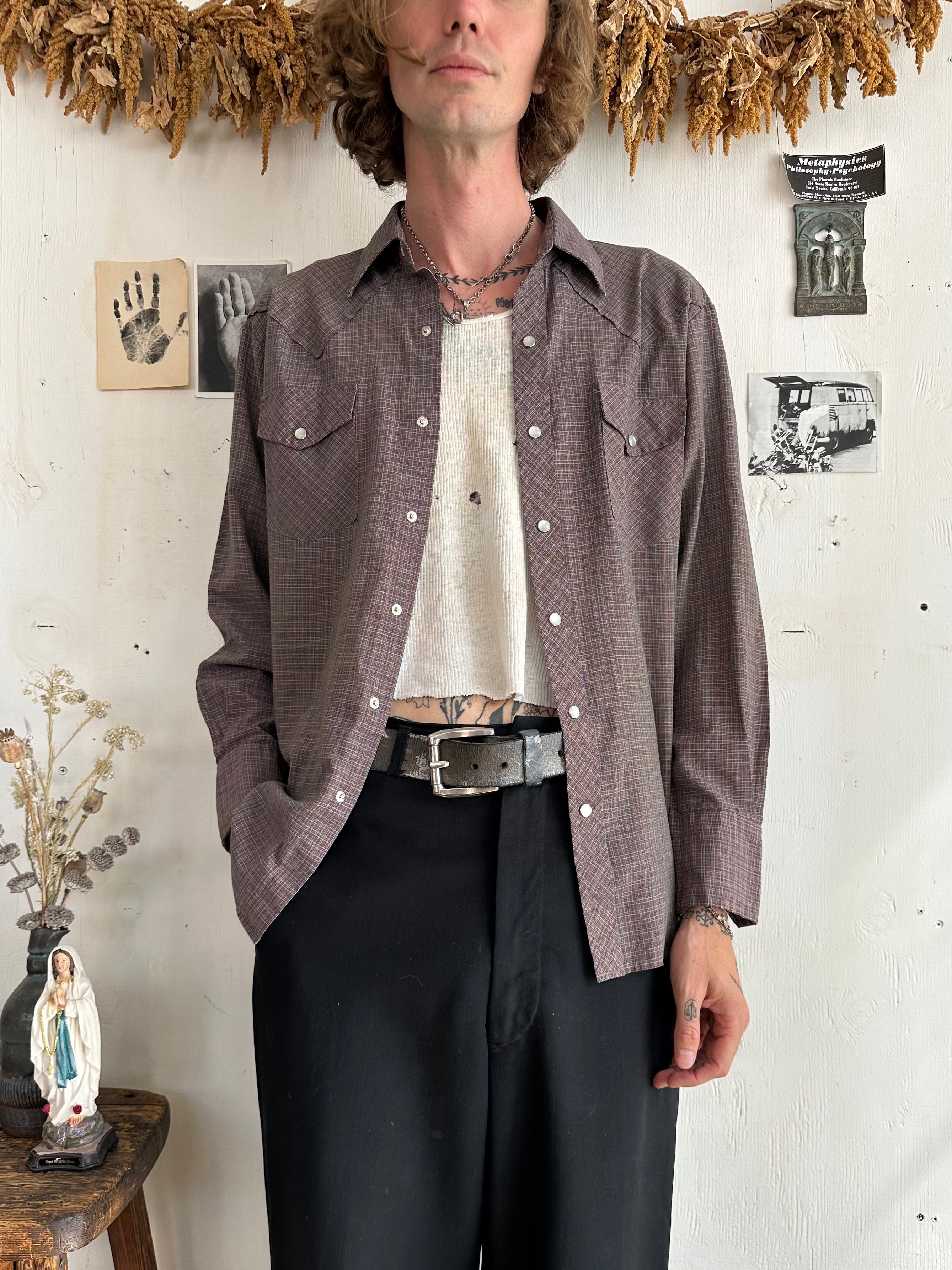 1980s Snap Button Shirt (L)