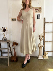 Stone Colored Button Front Maxi Dress (M/L)