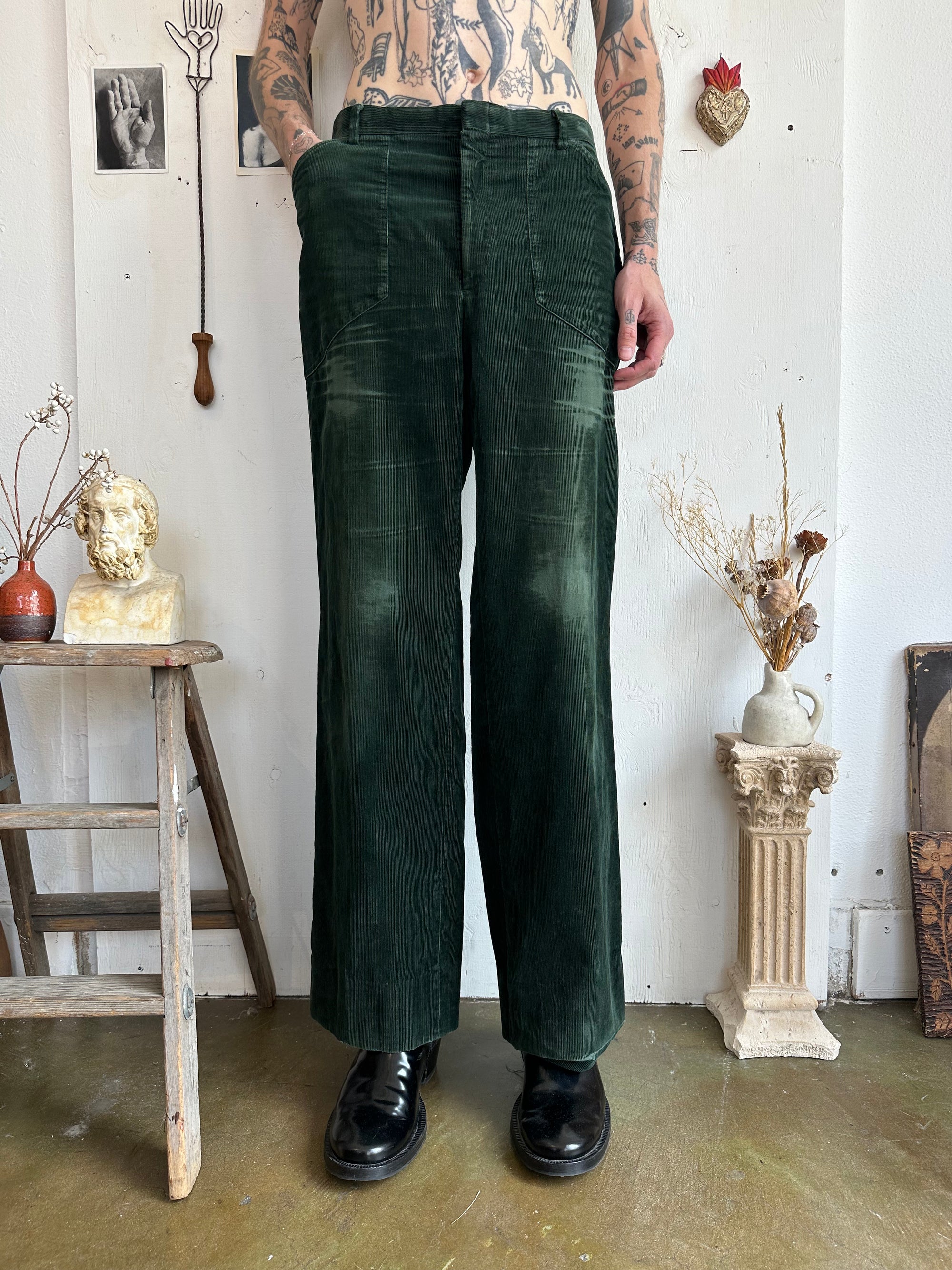 1970s Well Worn Corduroy Loose Flairs