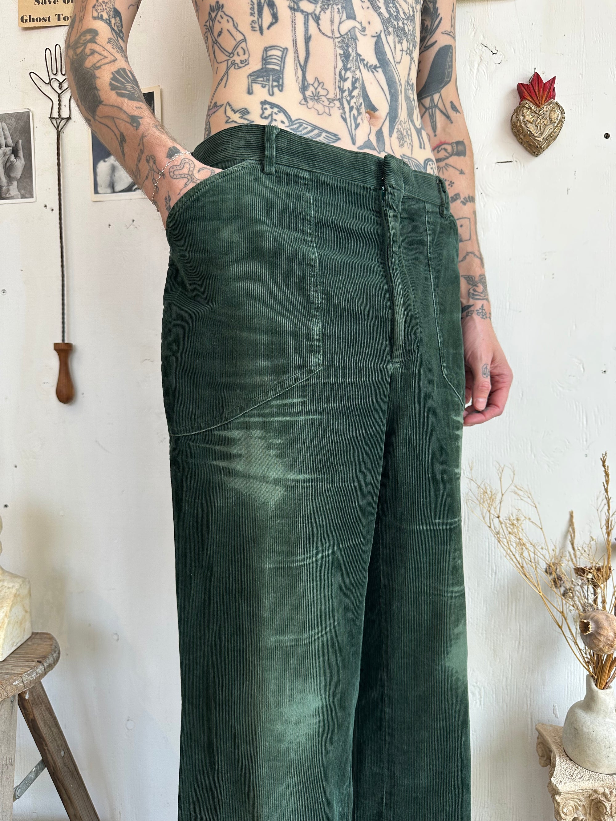 1970s Well Worn Corduroy Loose Flairs
