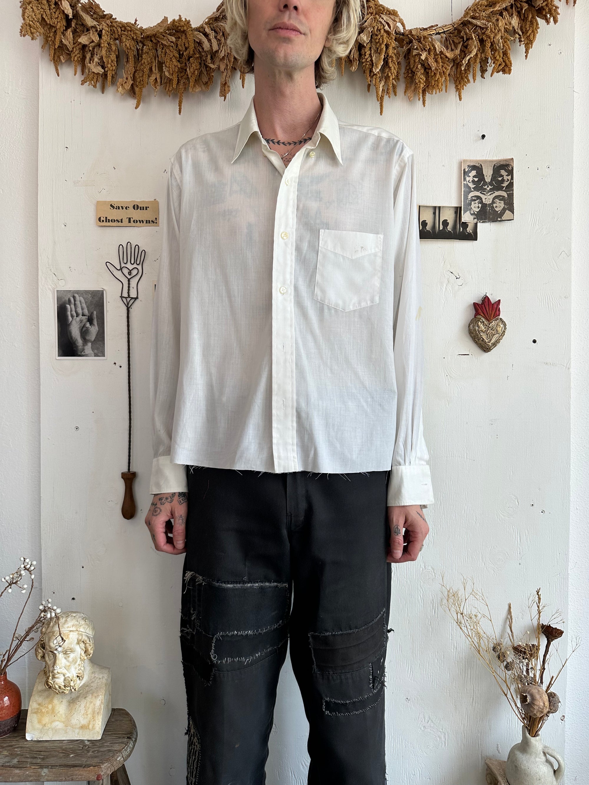 1970s Well Worn Paper Thin Sachs Fifth Button Up