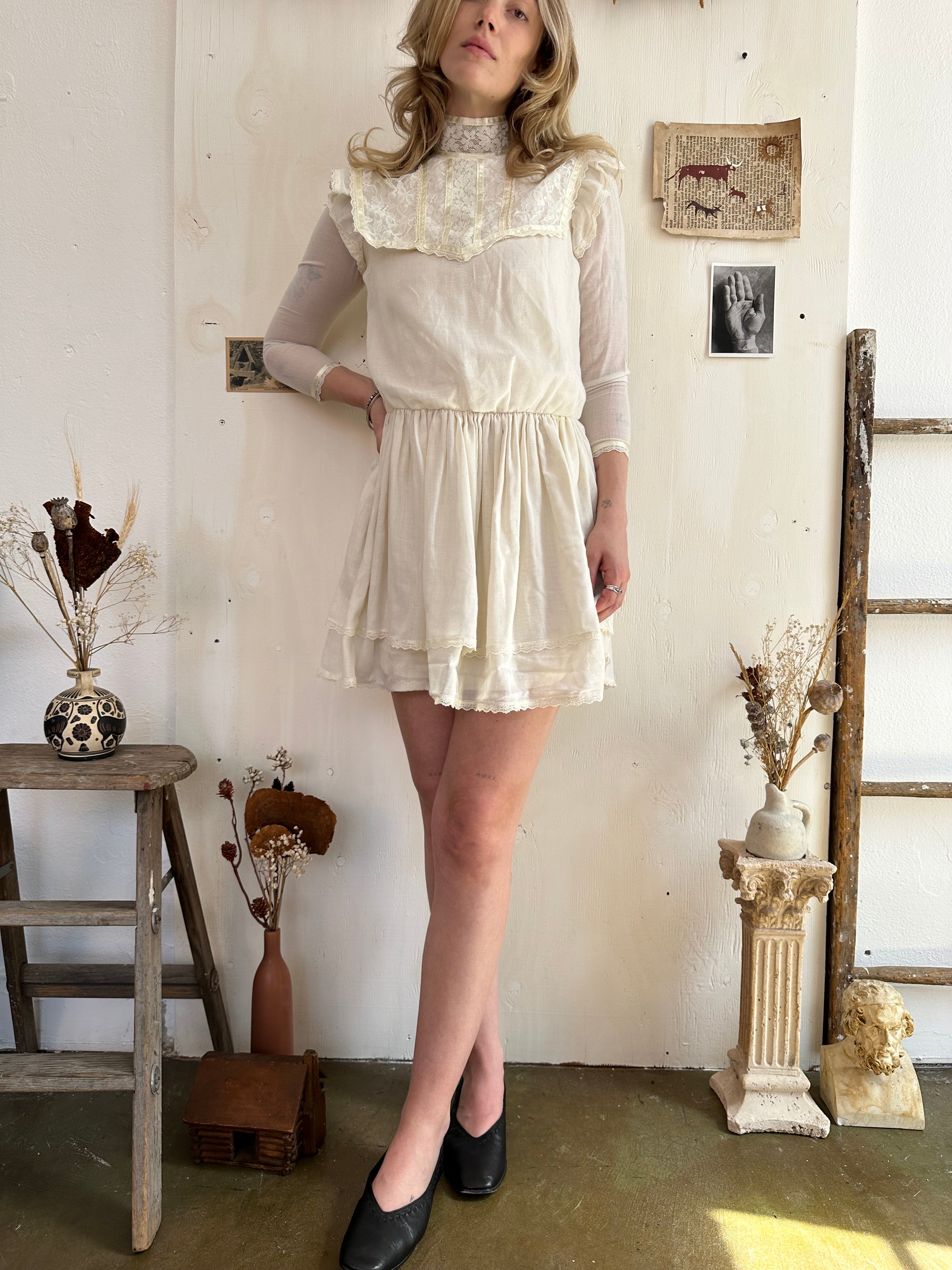 1980s Gunne Sax Mini Prairie Dress (XS/S)