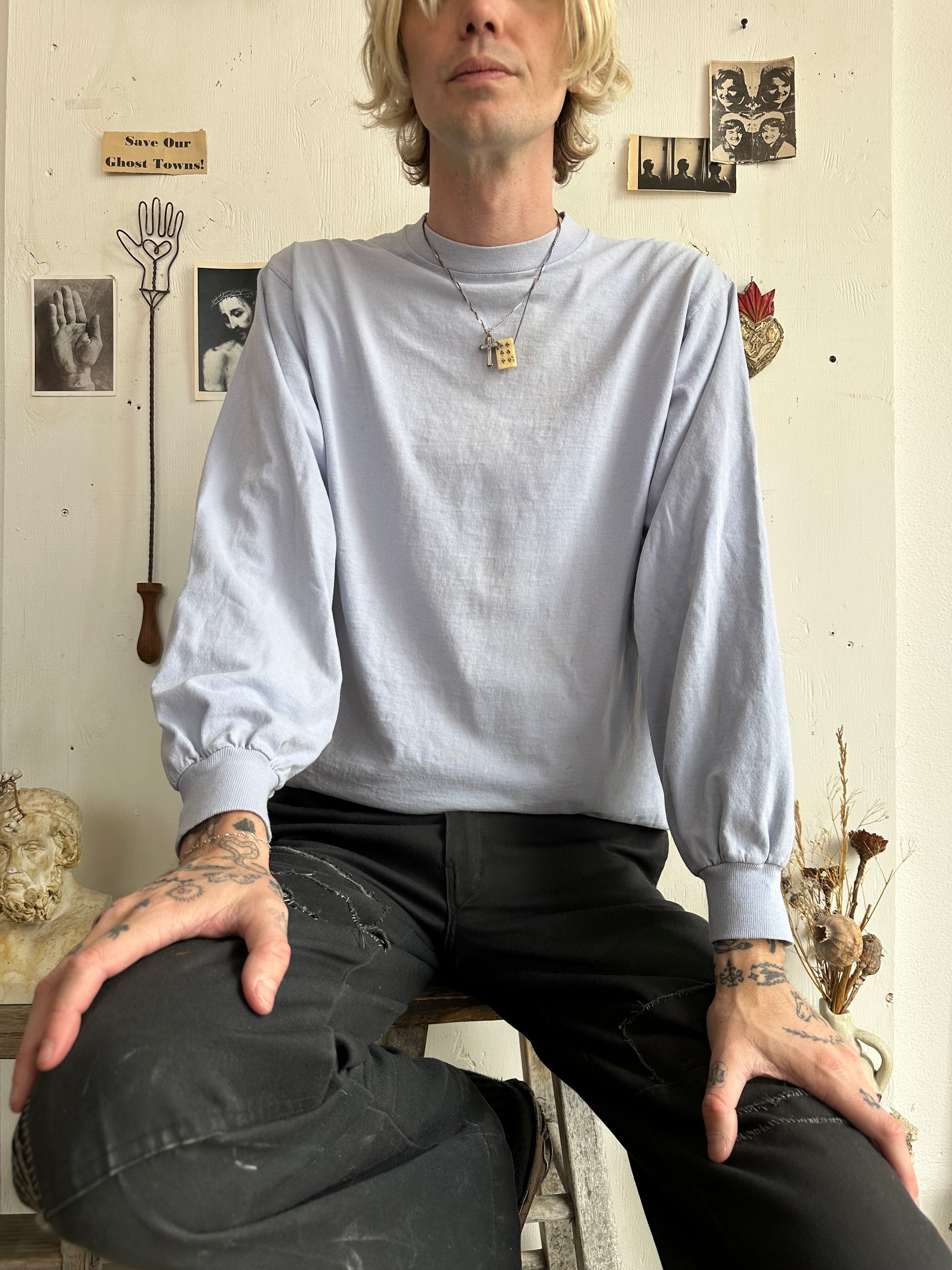 1990s Light Blue Long Sleeve