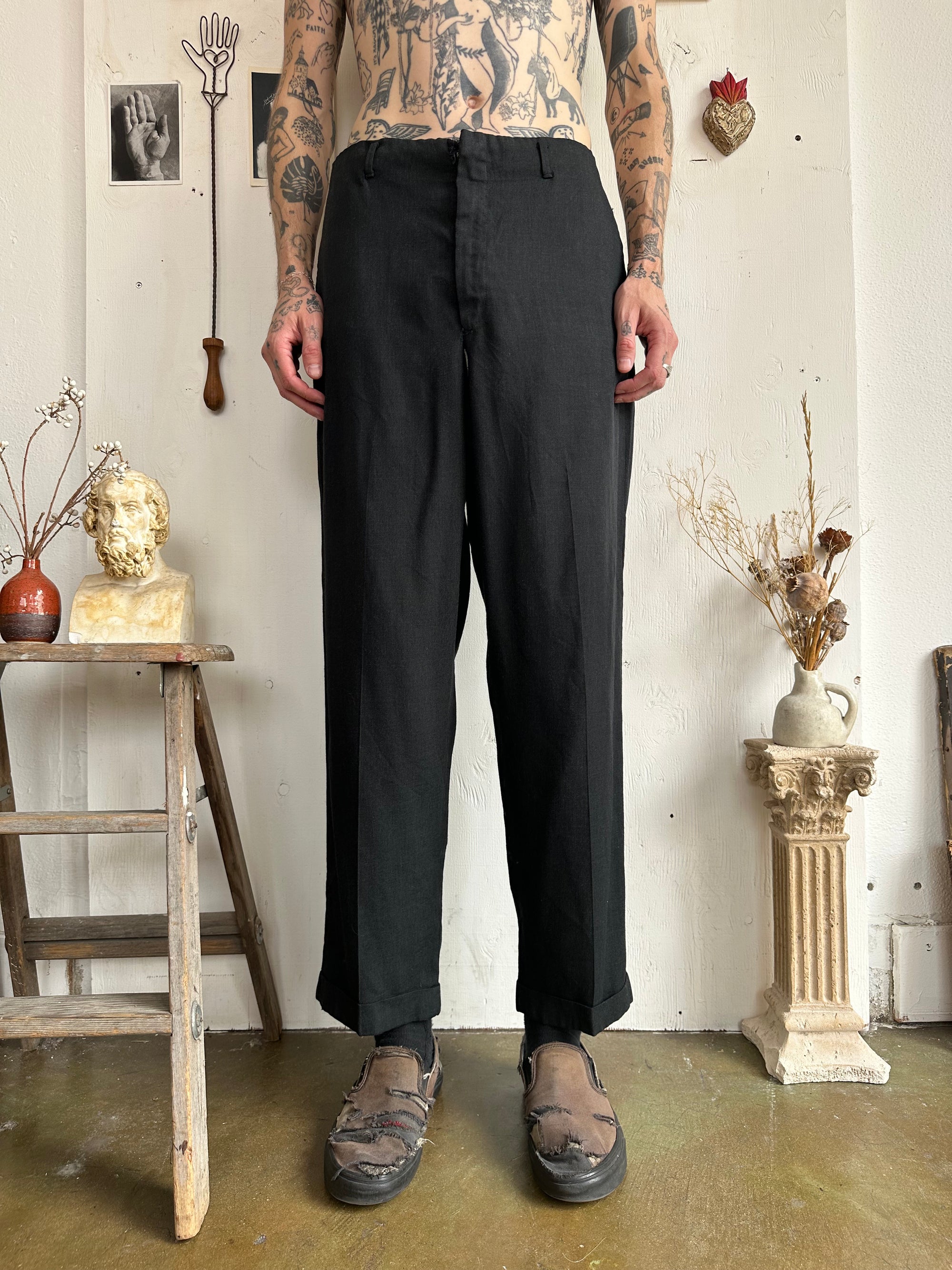 1960s Drop Loop Rayon Trousers