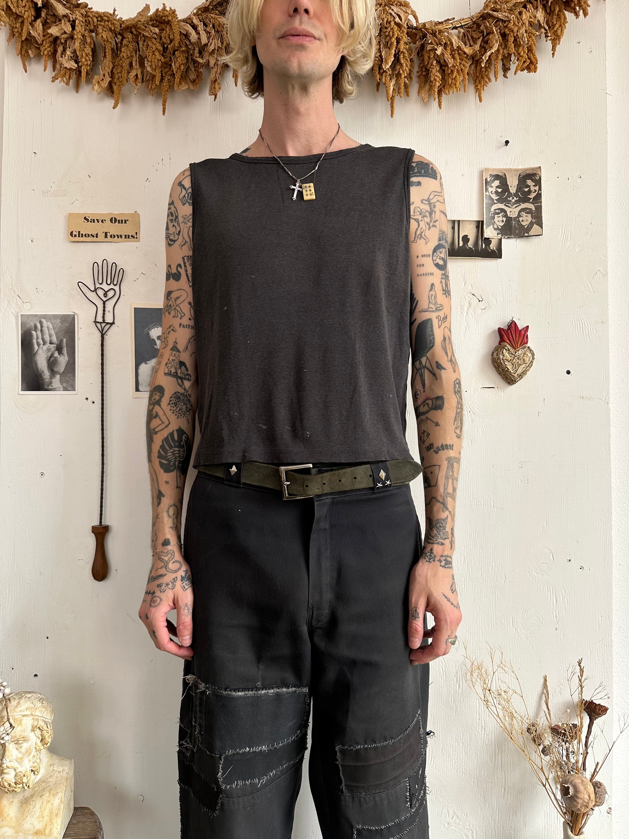 1990s Faded Black Tank Top