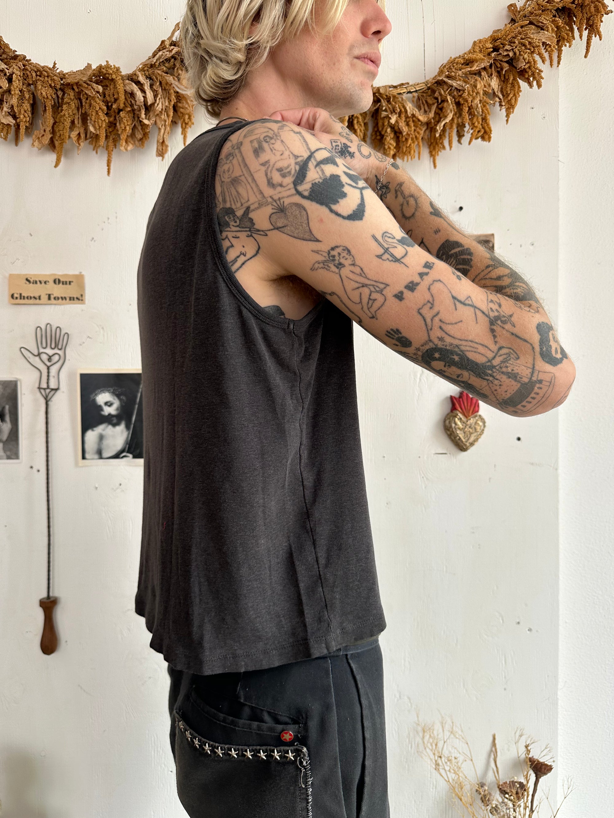 1990s Faded Black Tank Top